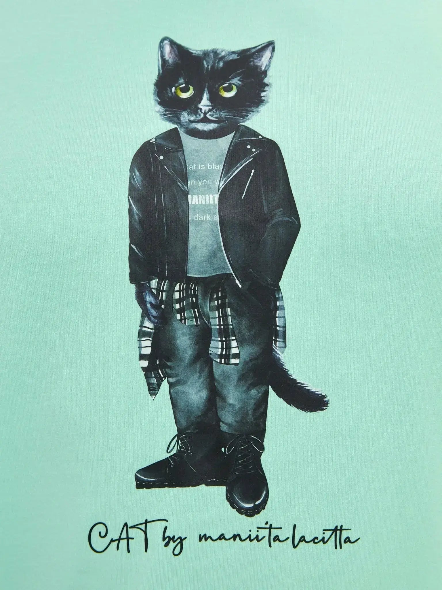 Blue T-shirt Rocker Cat | T-shirt For Cat Lovers | Cat e Lolette