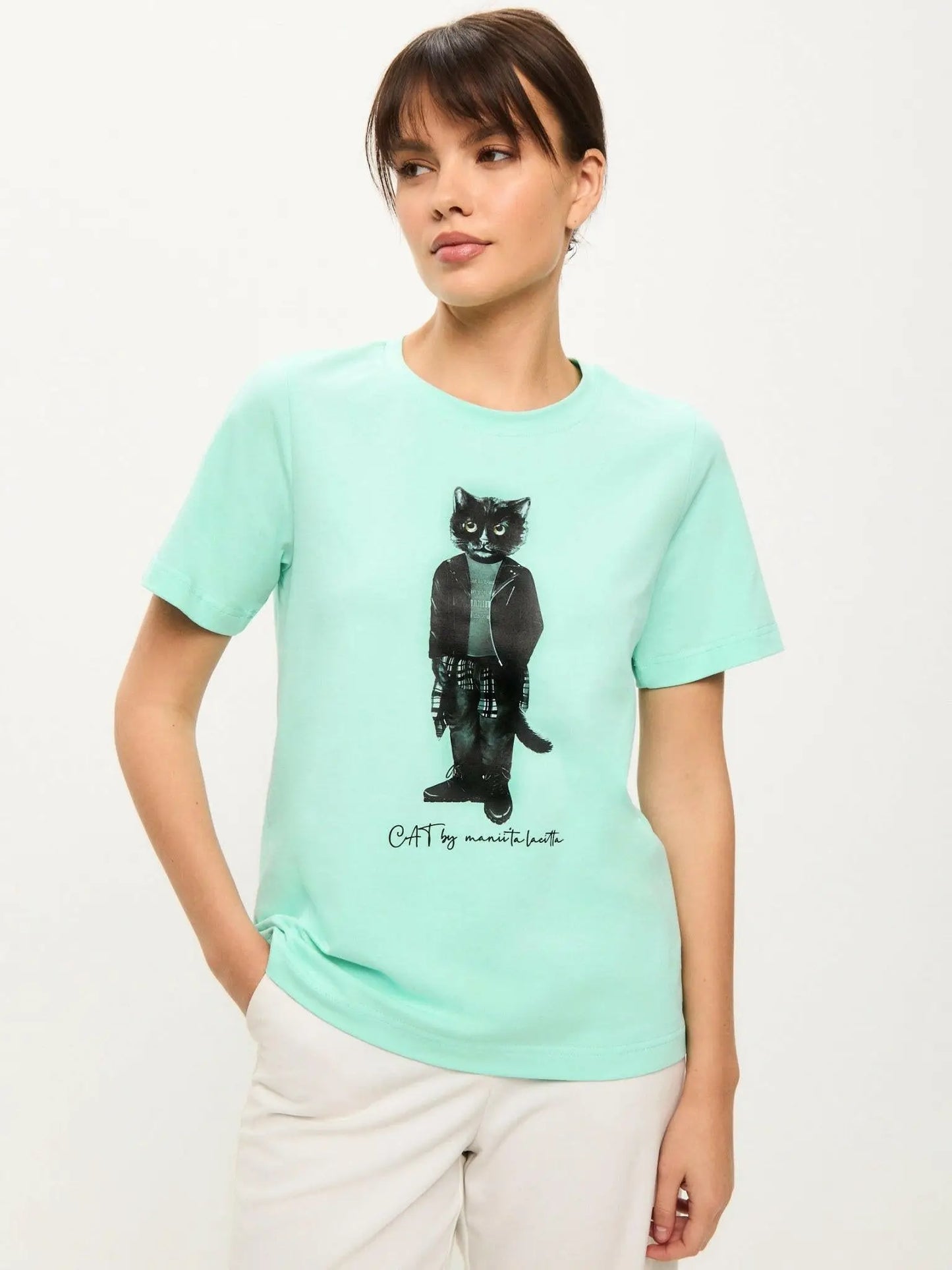 Blue T-shirt Rocker Cat | T-shirt For Cat Lovers | Cat e Lolette