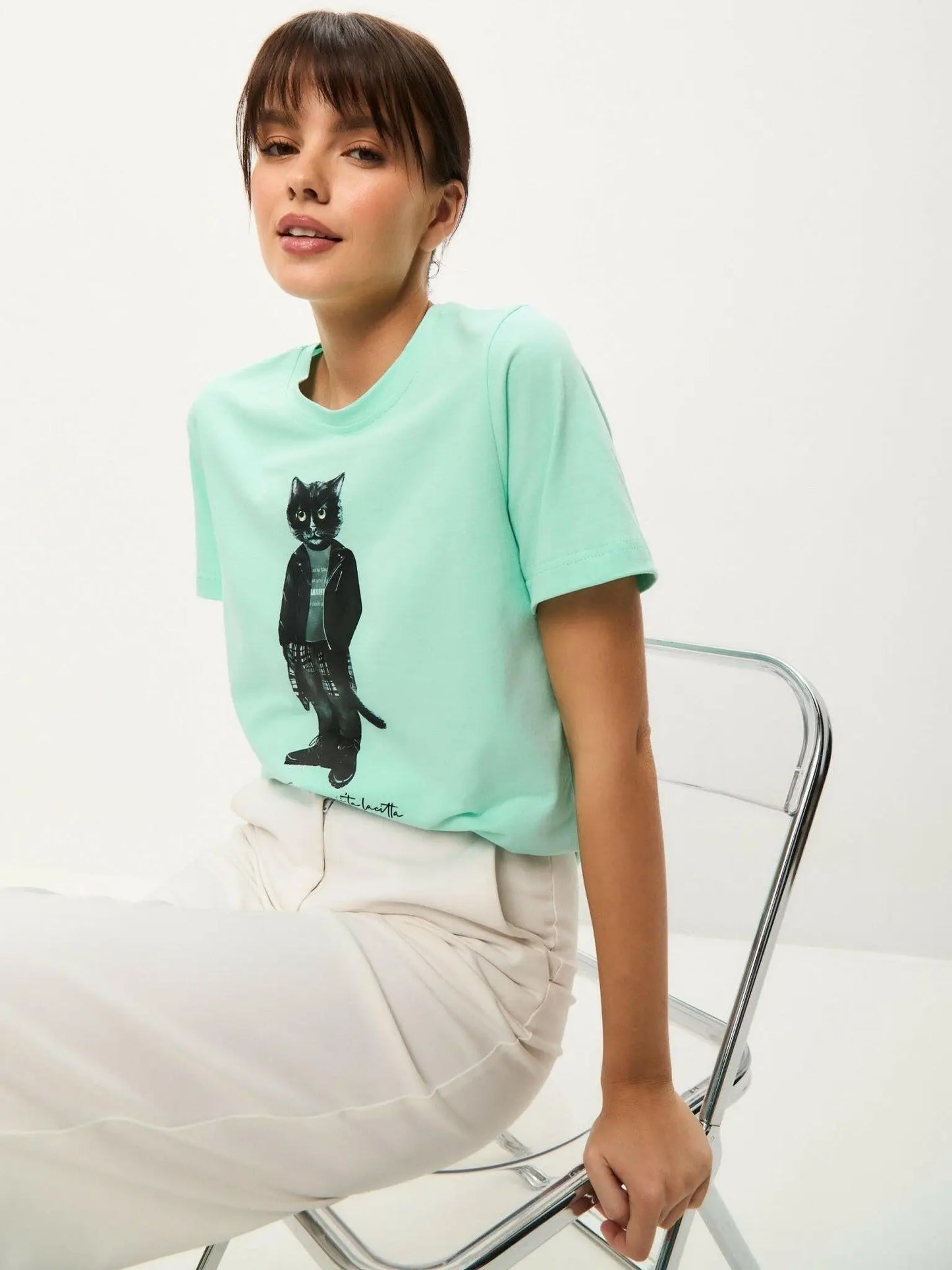 Blue T-shirt Rocker Cat | T-shirt For Cat Lovers | Cat e Lolette