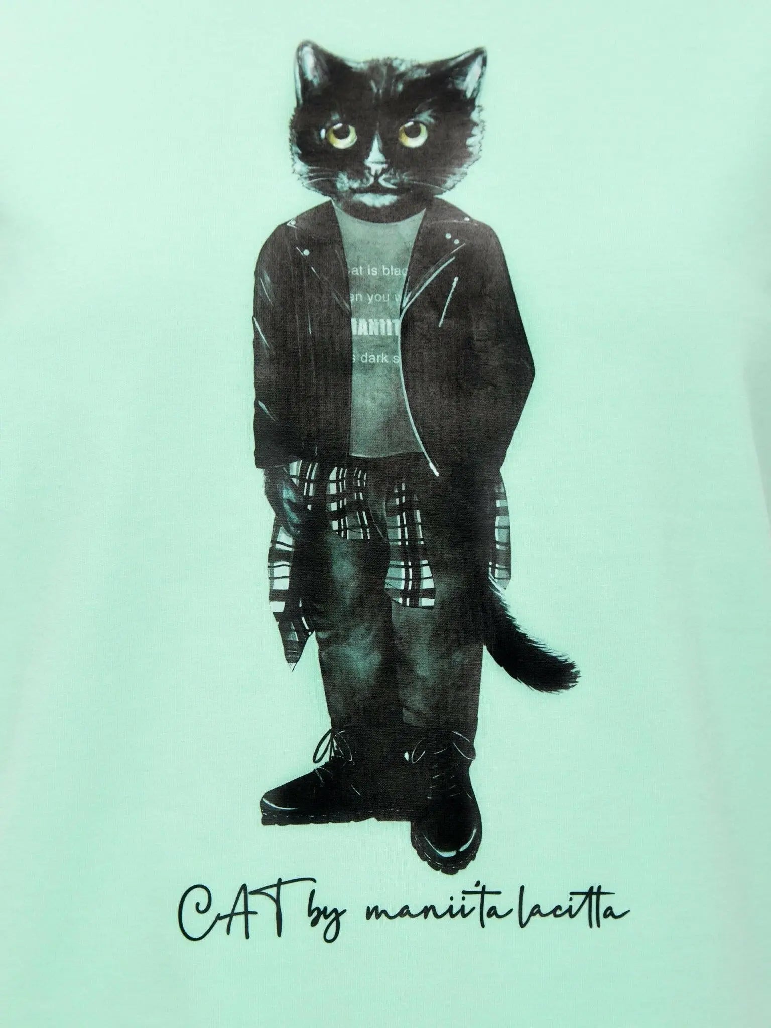 Blue T-shirt Rocker Cat | T-shirt For Cat Lovers | Cat e Lolette