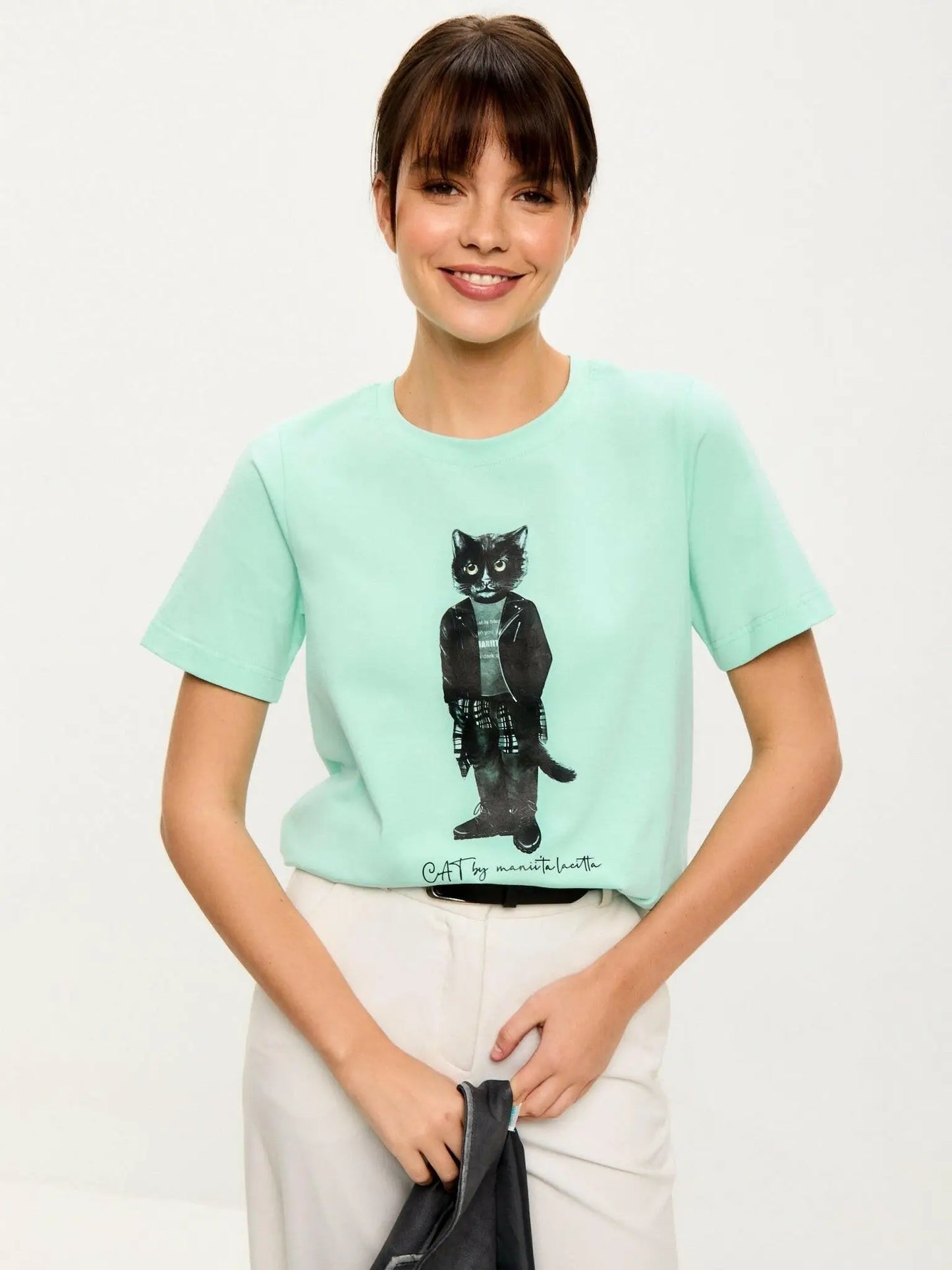 Blue T-shirt Rocker Cat | T-shirt For Cat Lovers | Cat e Lolette