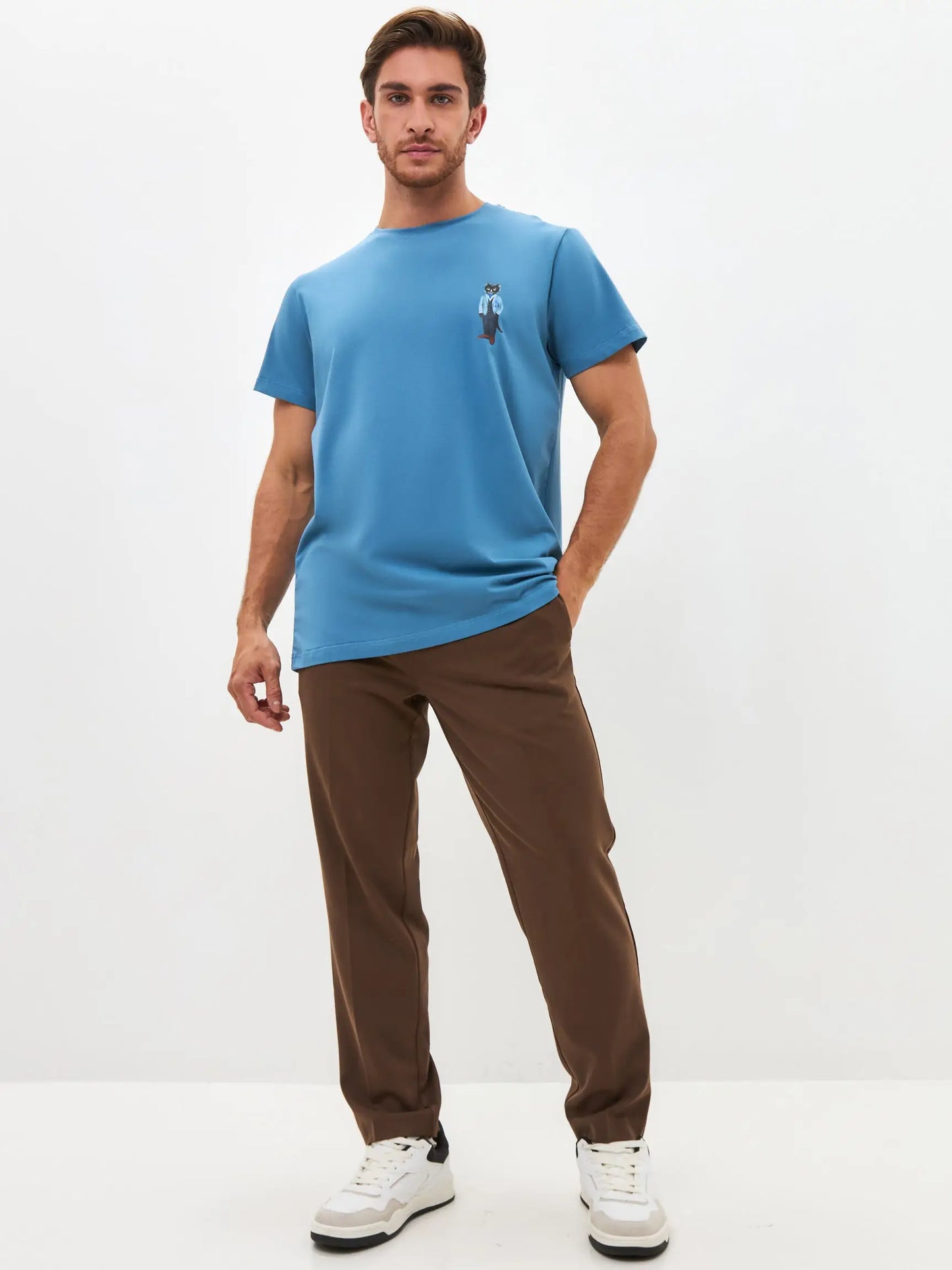 Blue T-shirt Suit Cat | T-shirt For Cat Lovers | Cat e Lolette