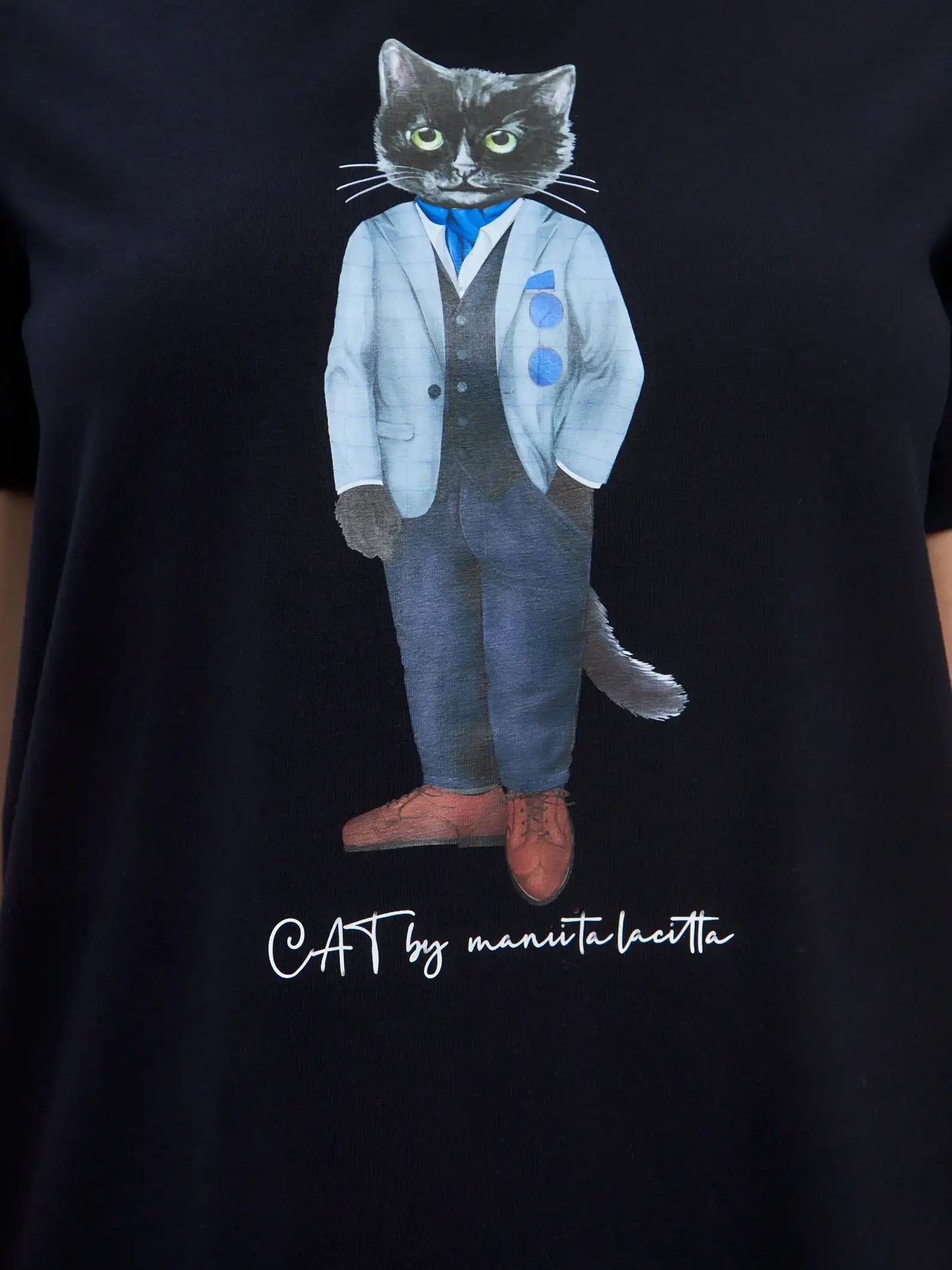 Blue T-shirt Suit Cat | T-shirt For Cat Lovers | Cat e Lolette