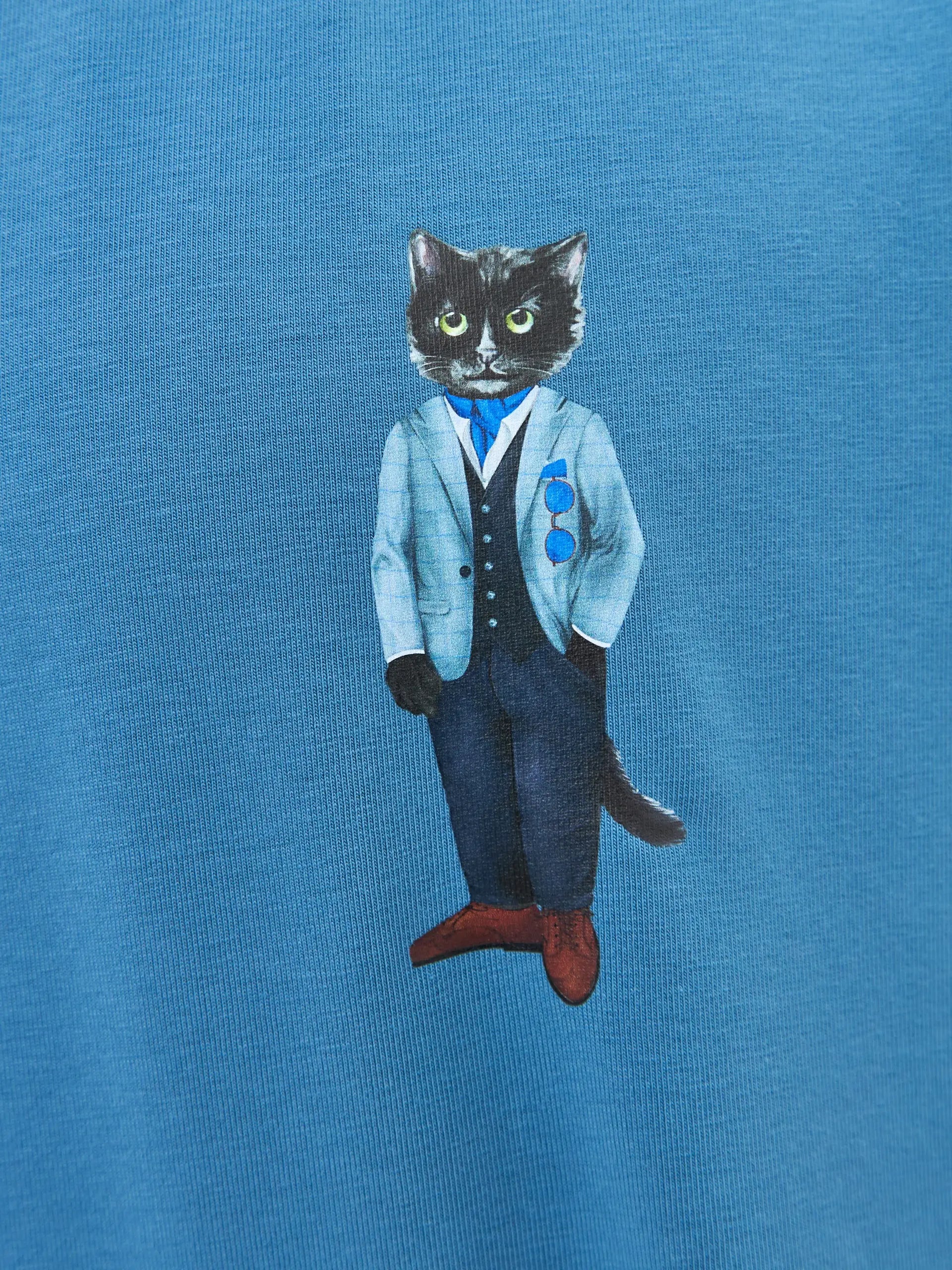 Blue T-shirt Suit Cat | T-shirt For Cat Lovers | Cat e Lolette