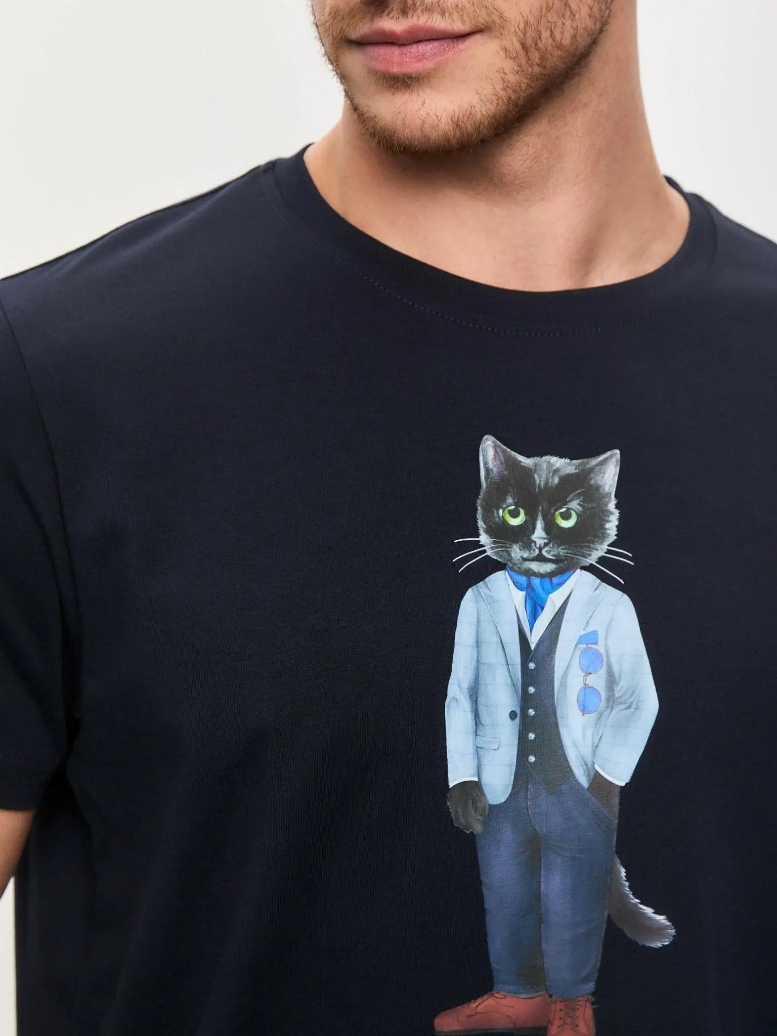 Blue T-shirt Suit Cat | T-shirt For Cat Lovers | Cat e Lolette