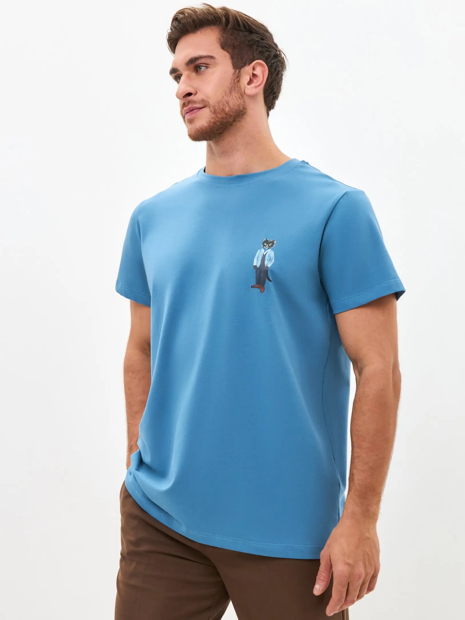Blue T-shirt Suit Cat | T-shirt For Cat Lovers | Cat e Lolette