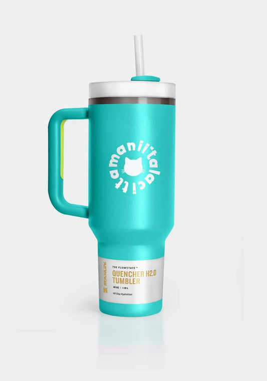 Blue Thermos Bottle with Cat e Lolette | For Cat Lovers