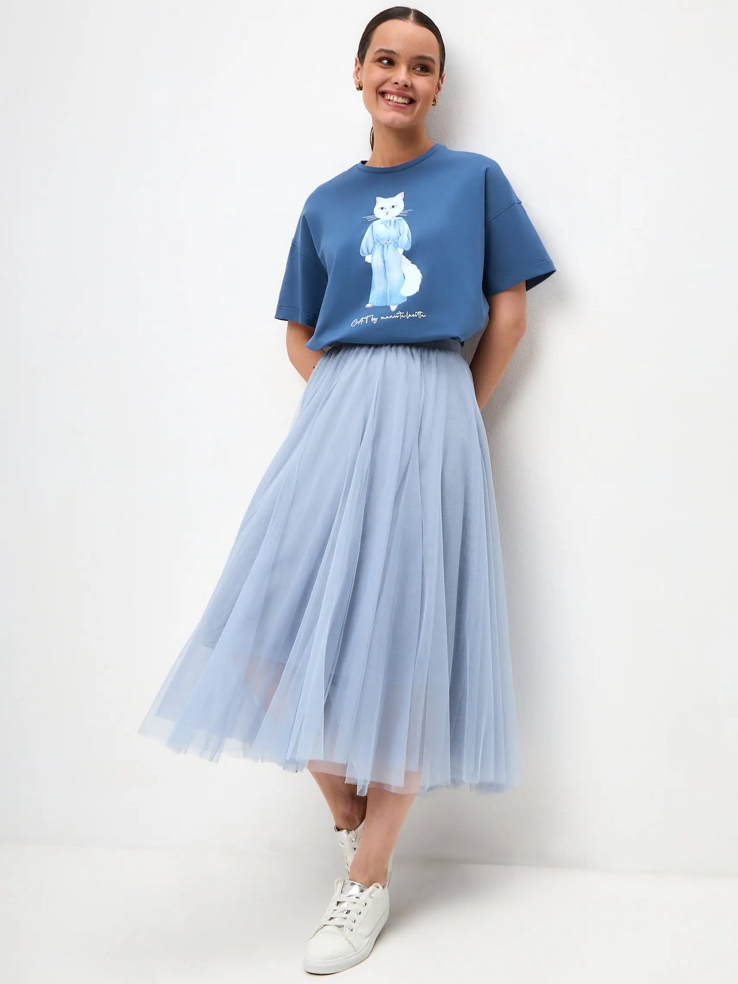 Blue Tulle Skirt Rocky | Bottom For Cat Lovers | Cat e Lolette