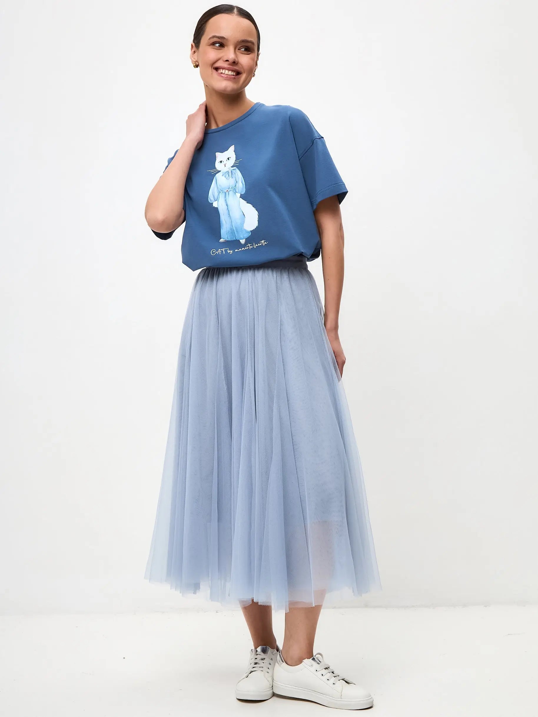 Blue Tulle Skirt Rocky | Bottom For Cat Lovers | Cat e Lolette