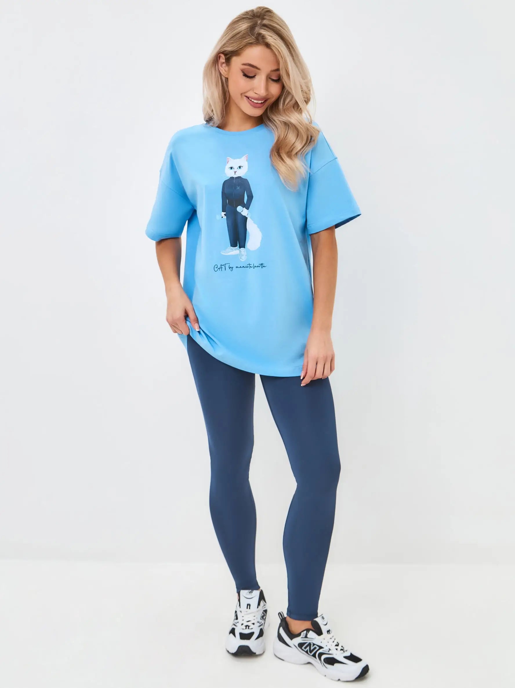 Blue Women’s Leggings | Bottom For Cat Lovers | Cat e Lolette