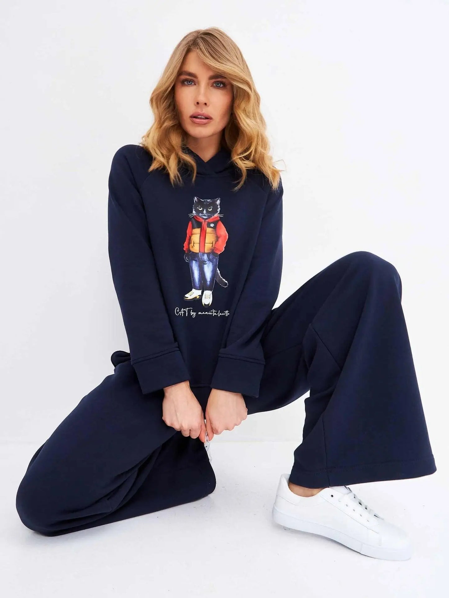 Blue Women’s Sweatpants | Bottom For Cat Lovers | Cat e Lolette
