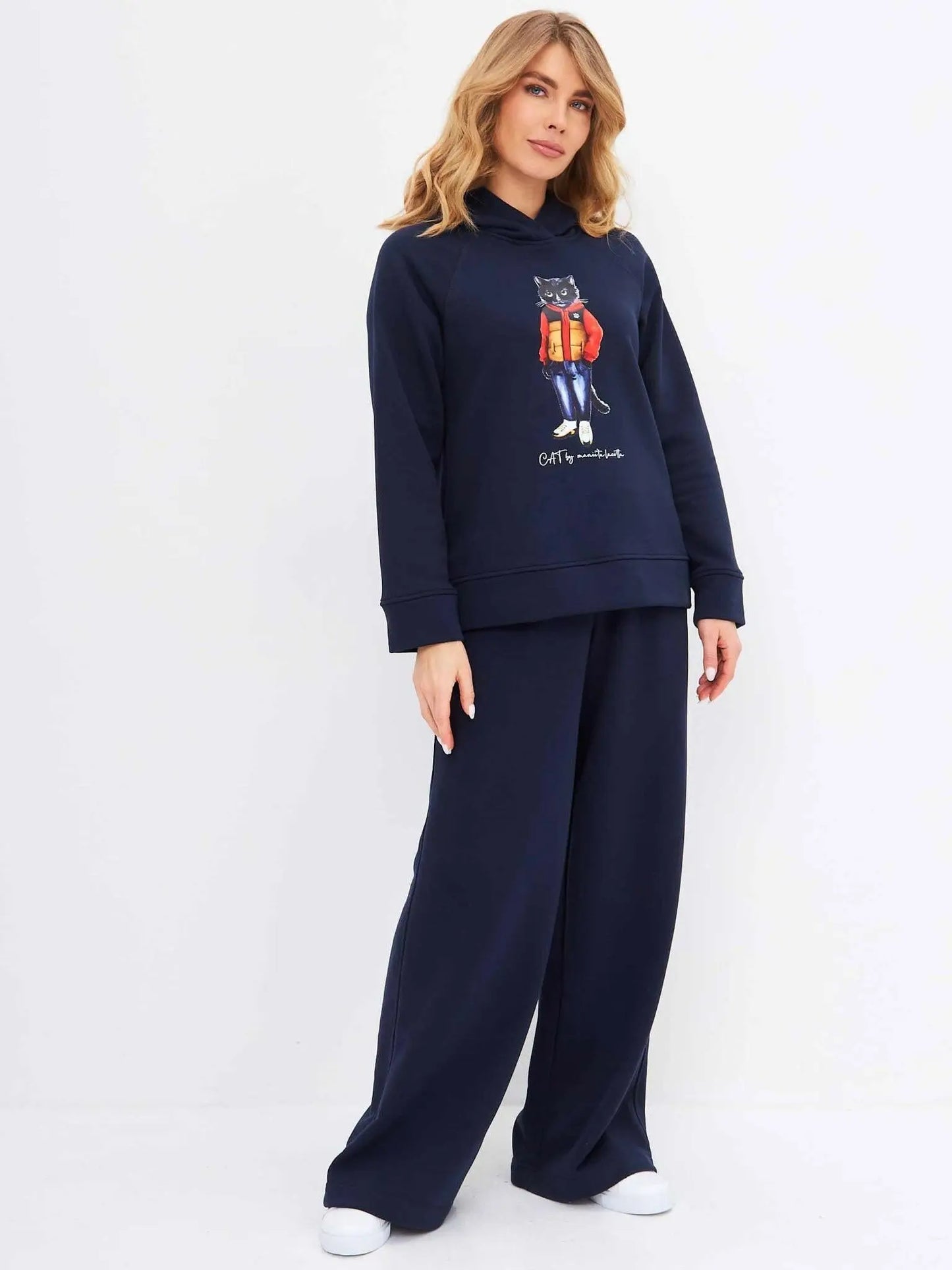 Blue Women’s Sweatpants | Bottom For Cat Lovers | Cat e Lolette