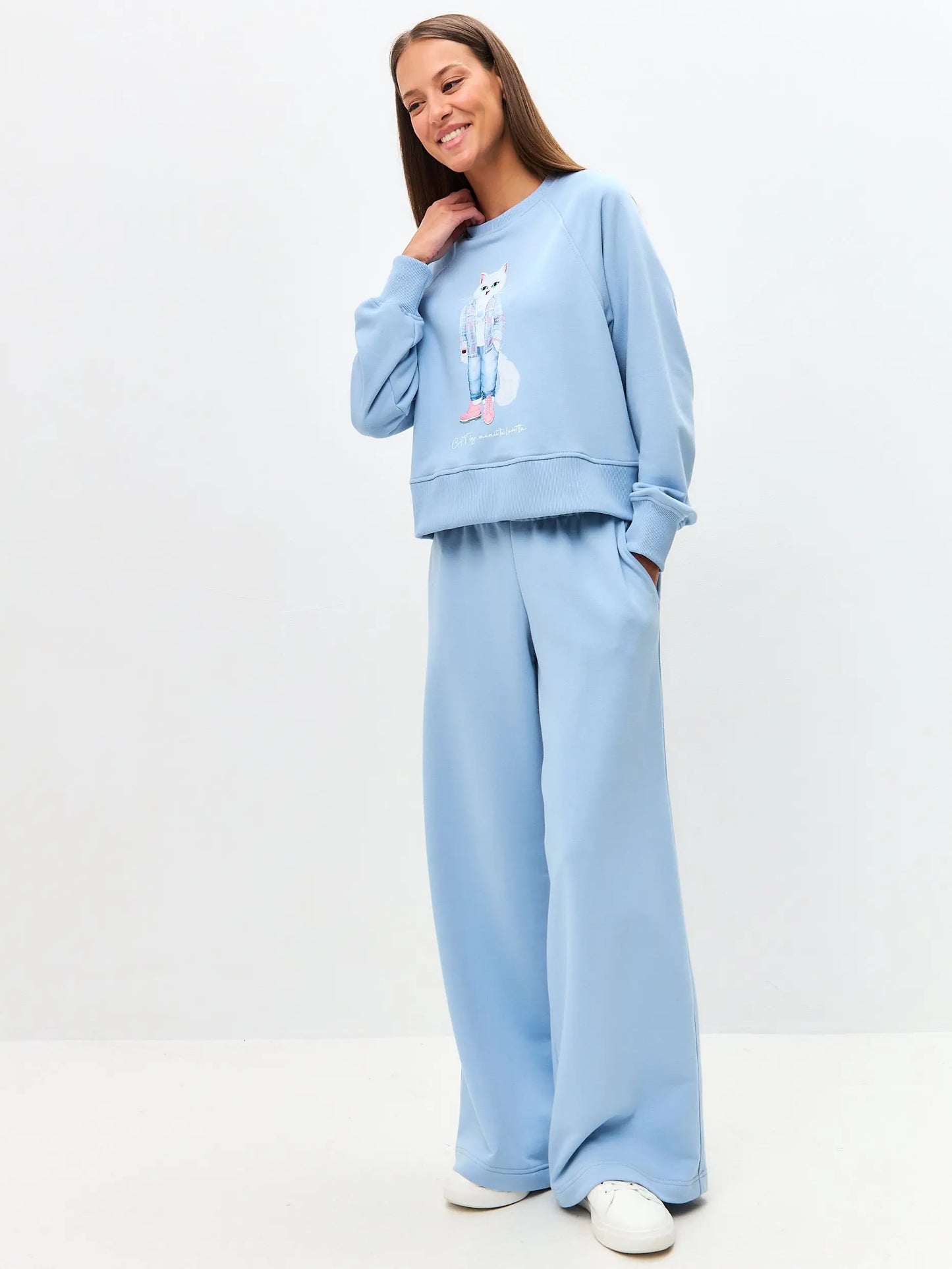 Blue Women’s Sweatpants | Bottom For Cat Lovers | Cat e Lolette