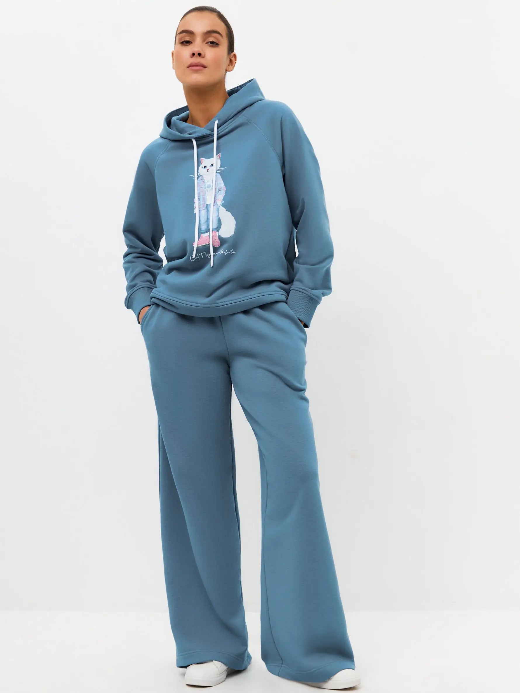 Blue Women’s Sweatpants | Bottom For Cat Lovers | Cat e Lolette
