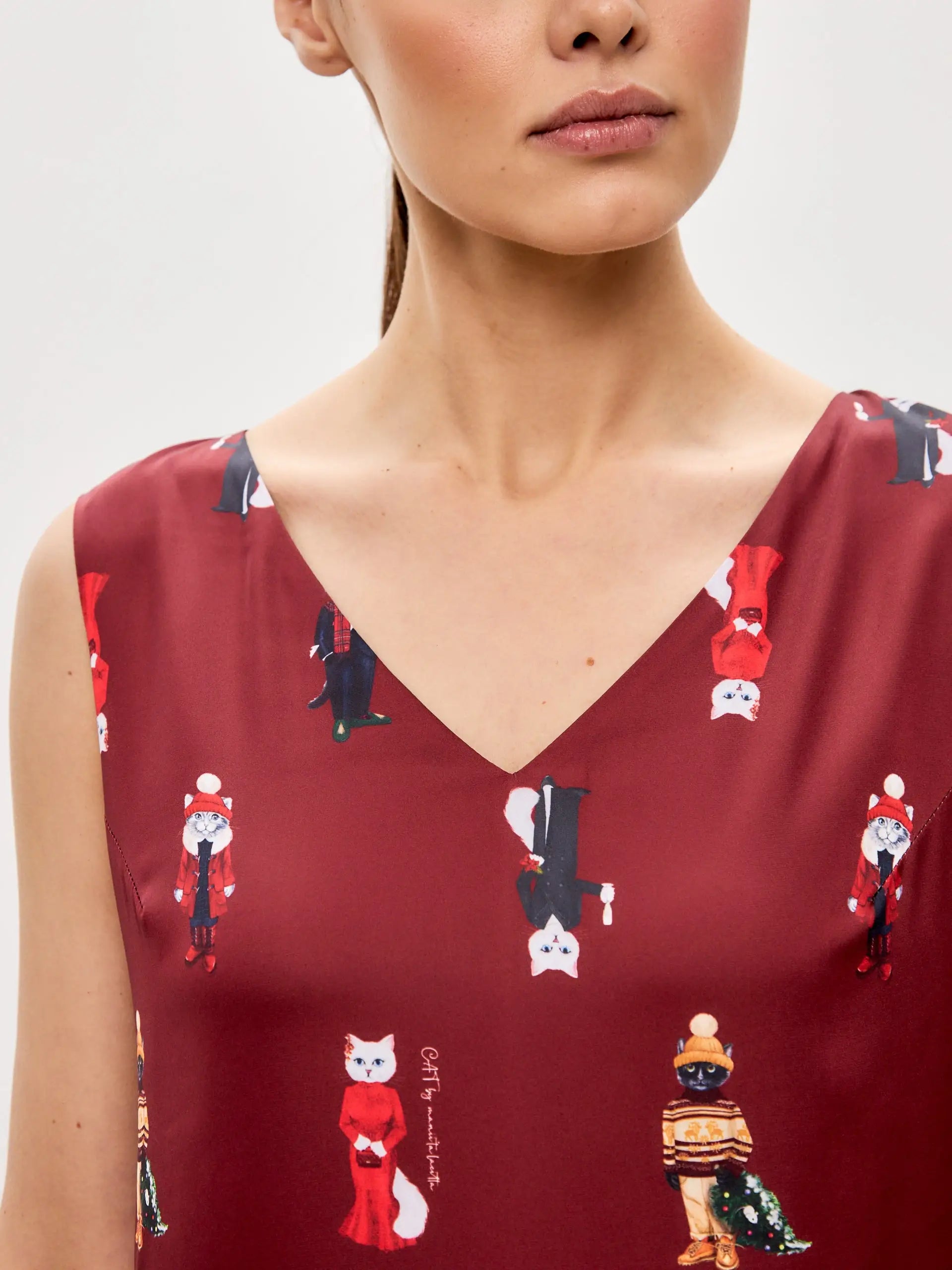 Bordo Silk Loungewear | Loungewear For Cat Lovers | Cat e Lolette