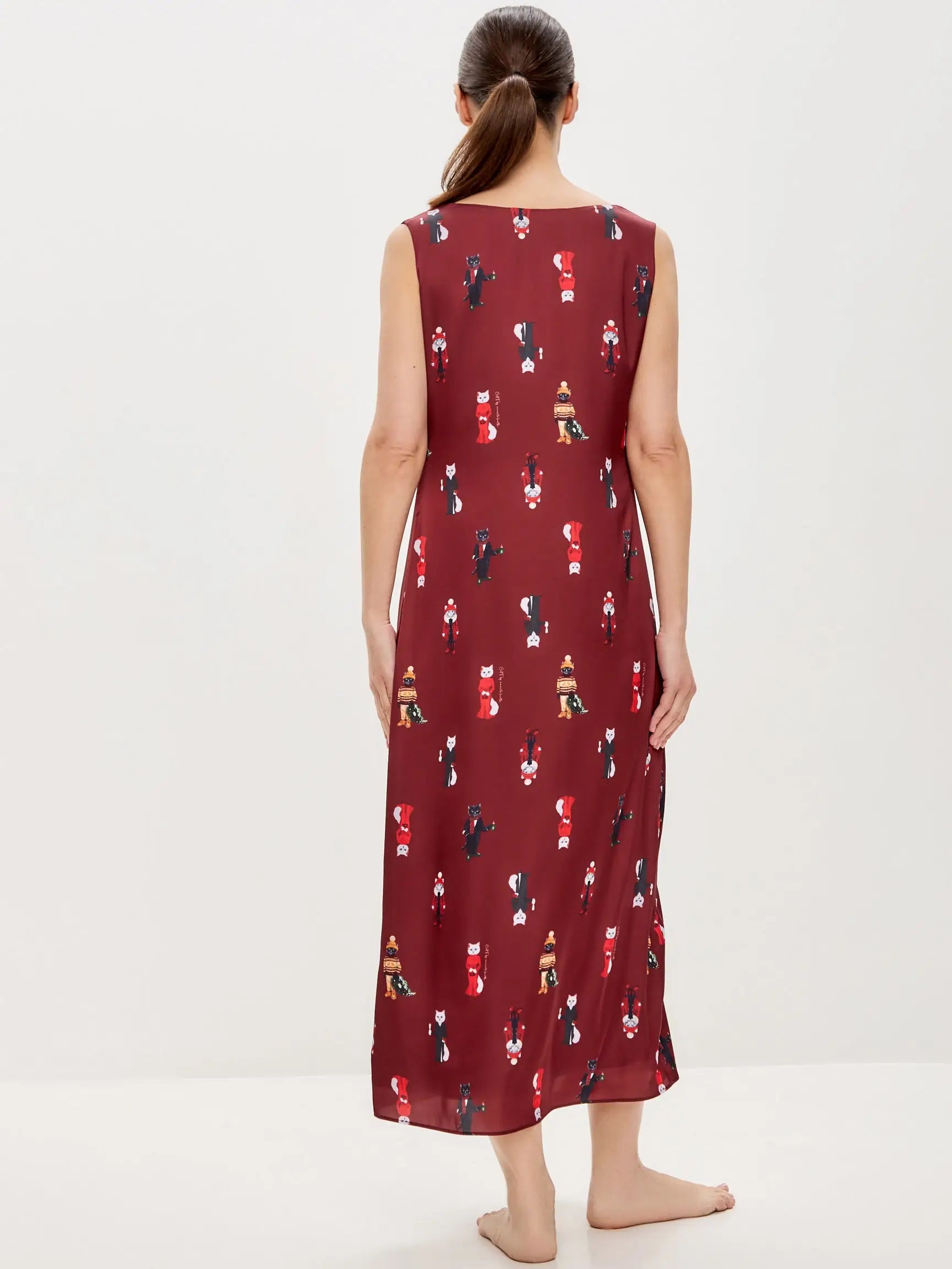 Bordo Silk Loungewear | Loungewear For Cat Lovers | Cat e Lolette