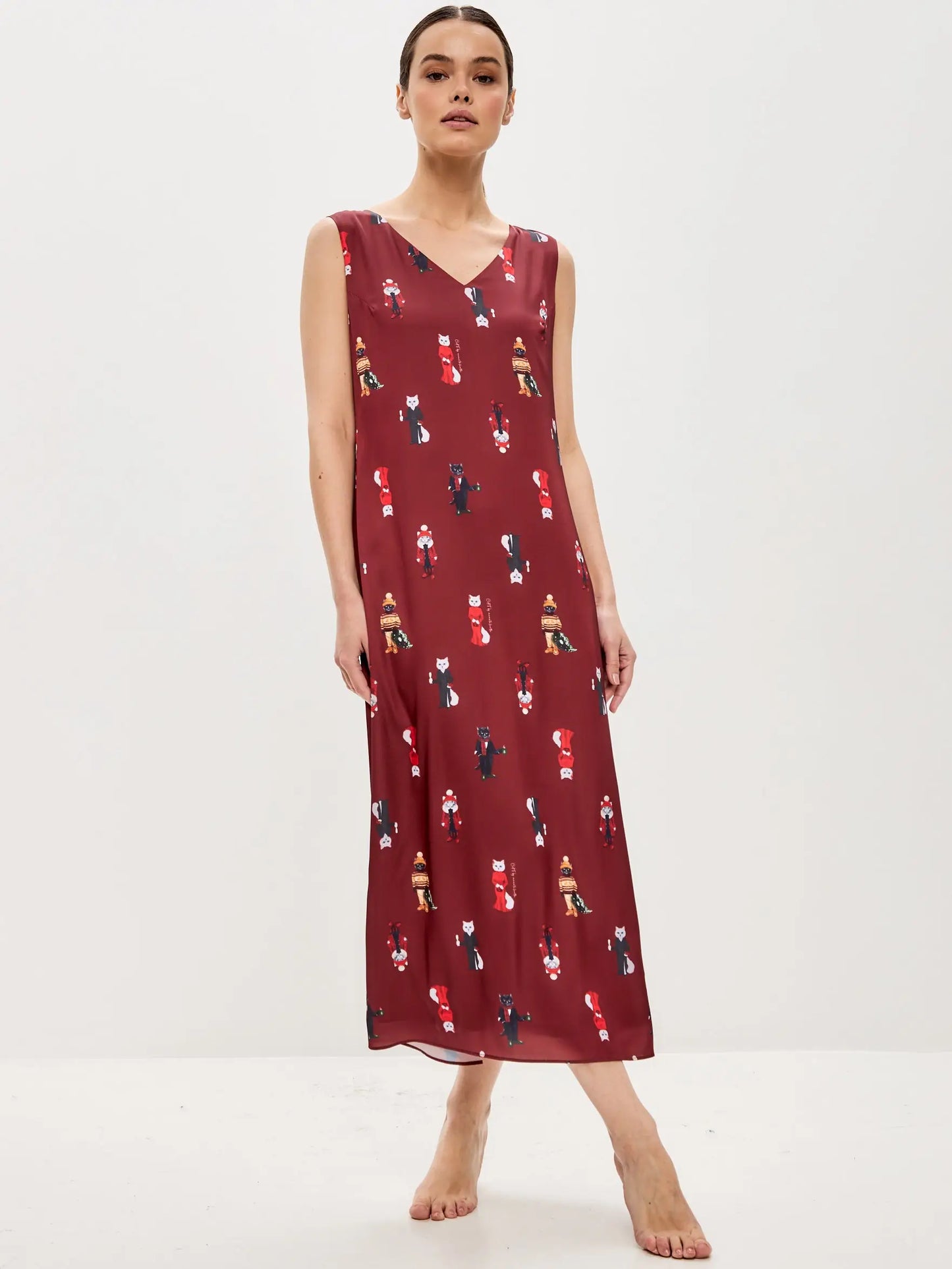 Bordo Silk Loungewear | Loungewear For Cat Lovers | Cat e Lolette