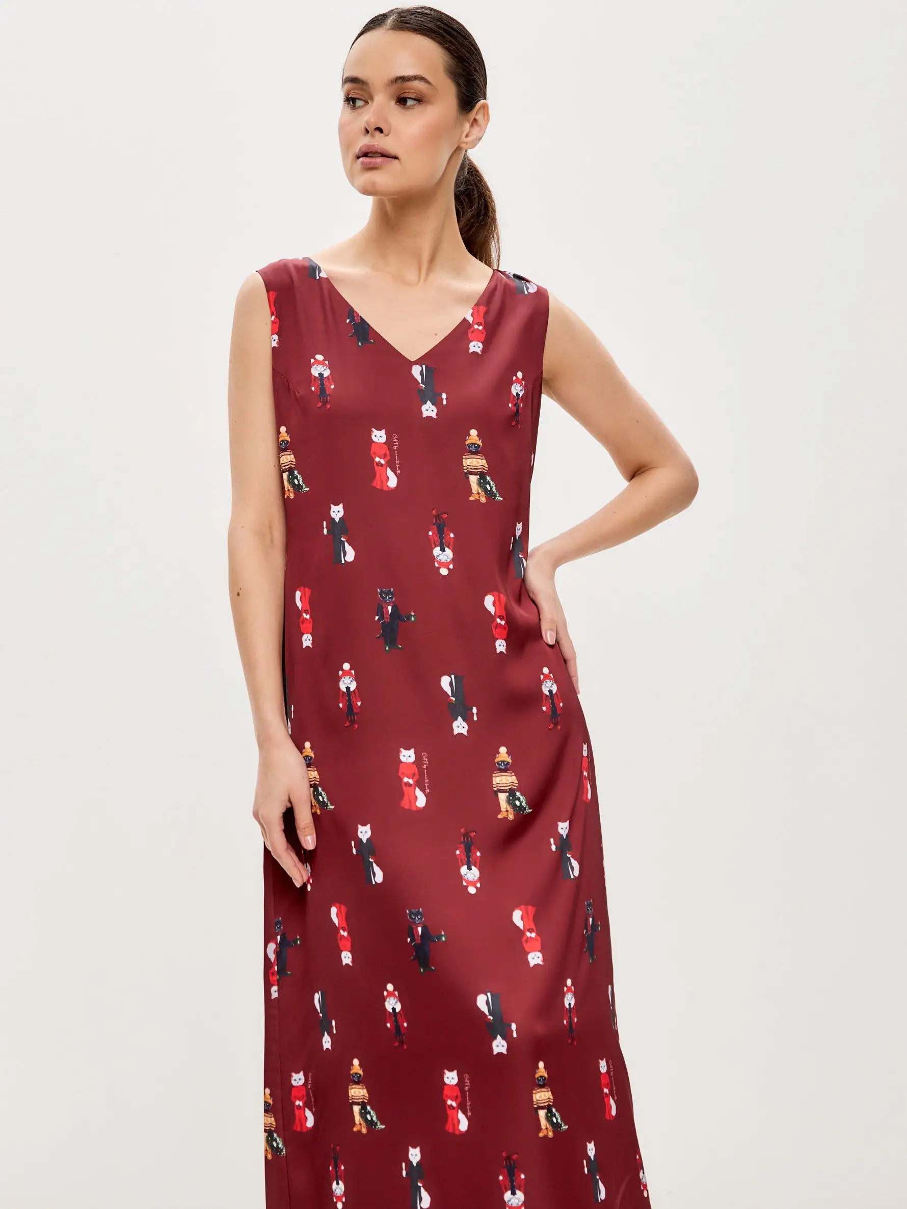 Bordo Silk Loungewear | Loungewear For Cat Lovers | Cat e Lolette