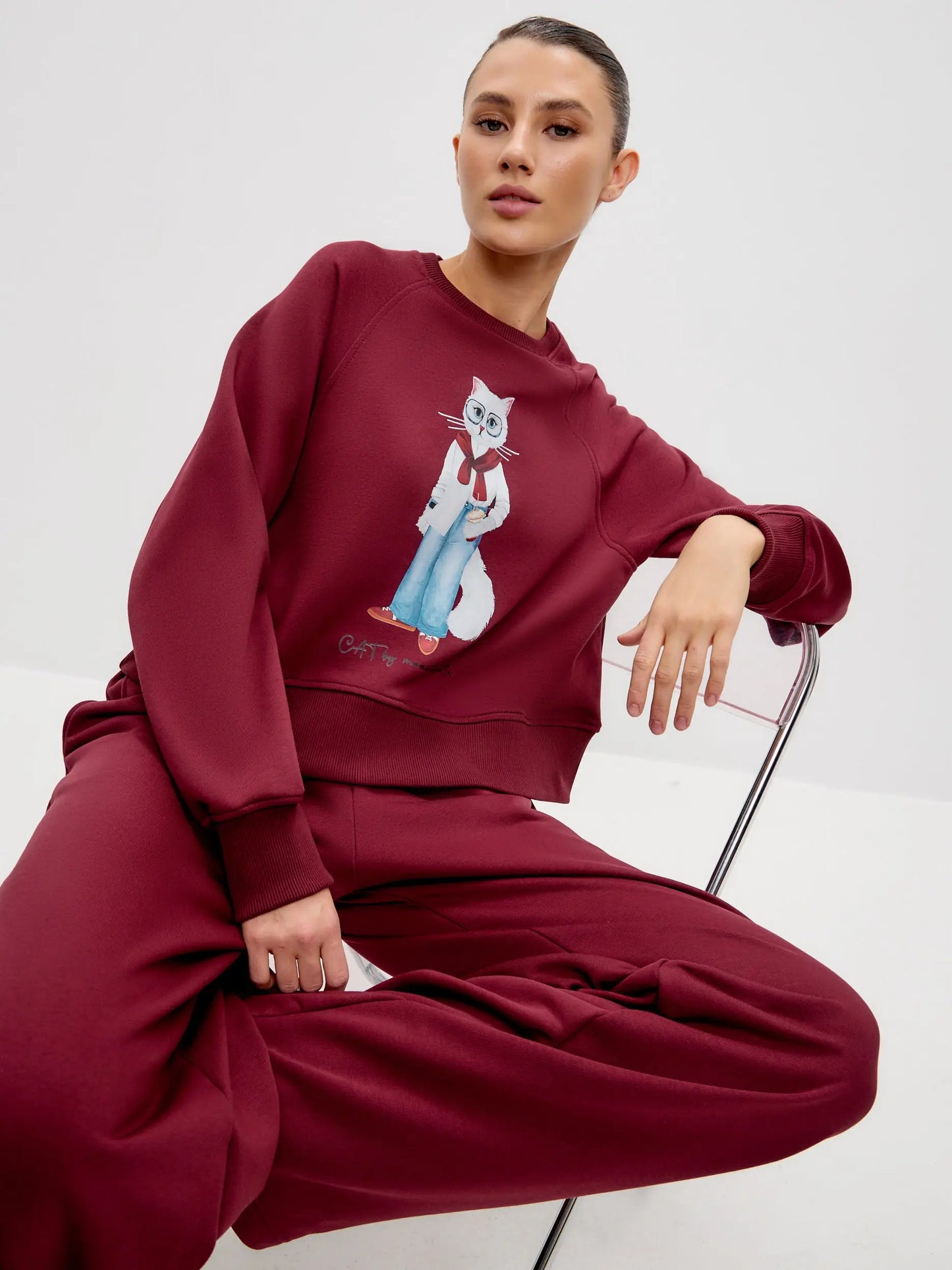 Bordo Women’s Sweatpants | Bottom For Cat Lovers | Cat e Lolette