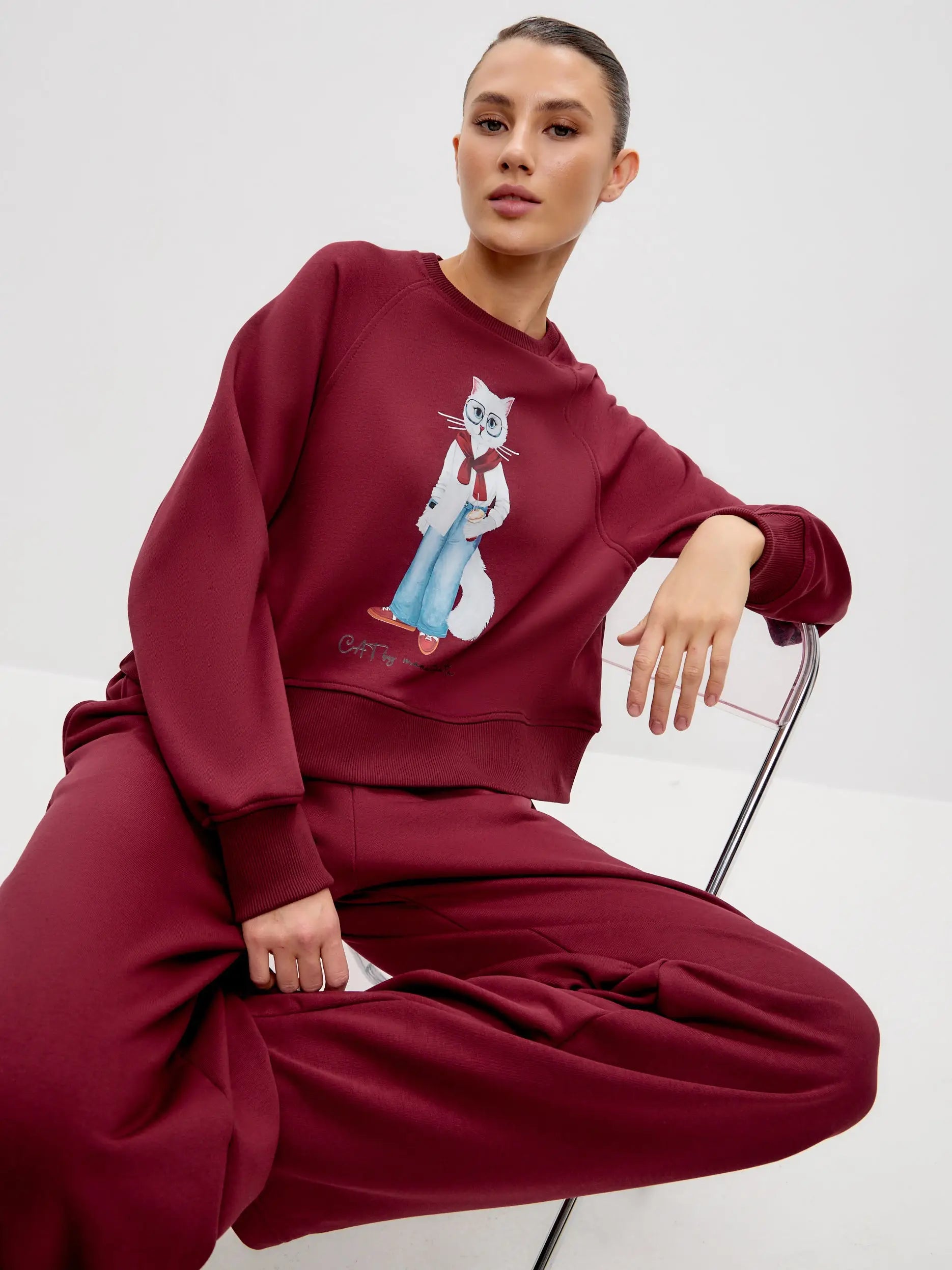 Bordo Women’s Sweatpants | Bottom For Cat Lovers | Cat e Lolette