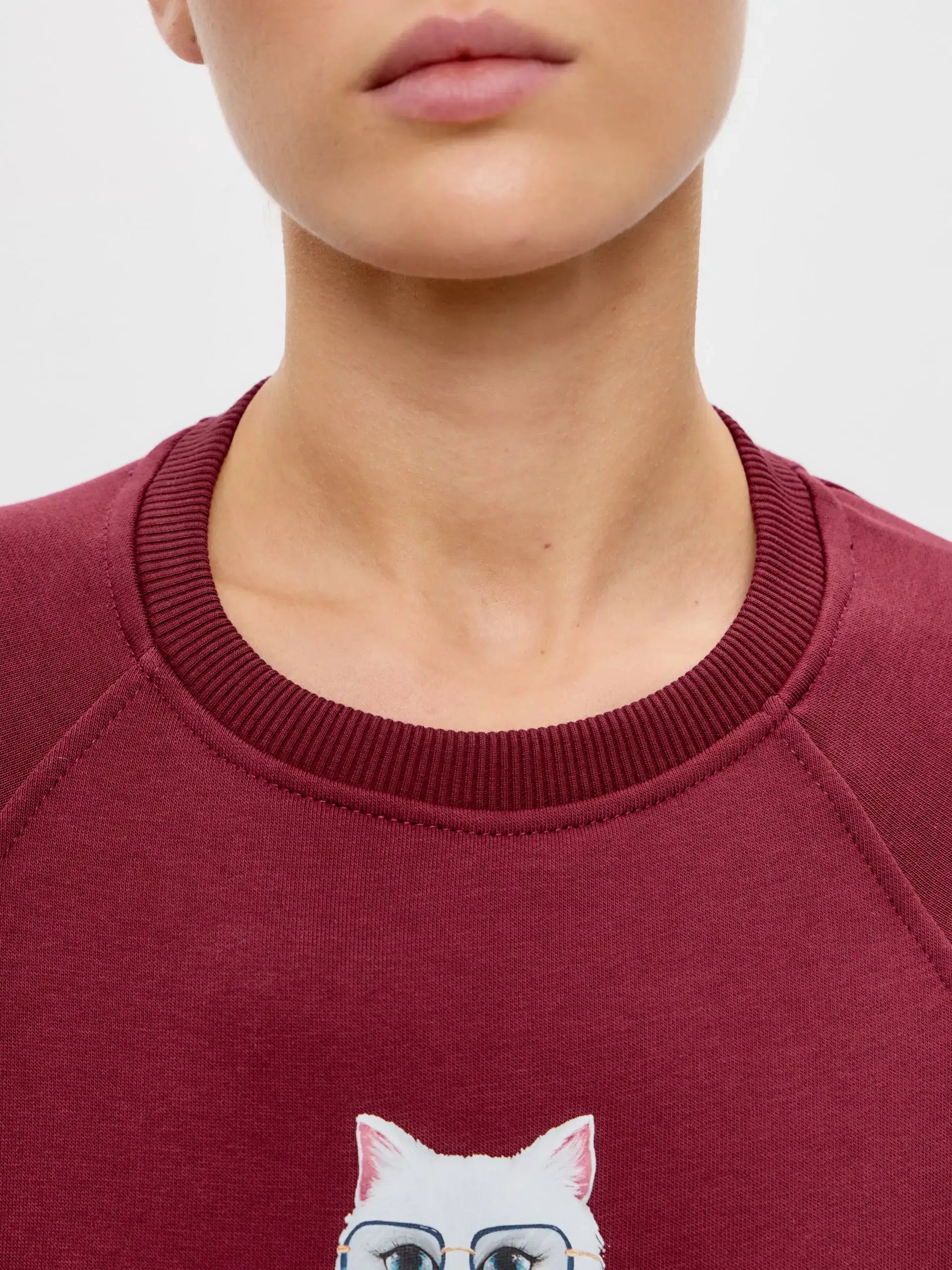 Burgundy Sweatshirt Coffee Cat | Hoodie & sweatshirt For Cat Lovers