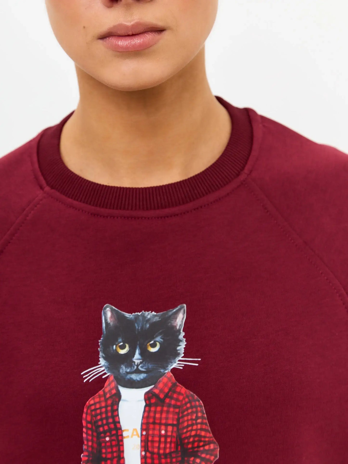 Burgundy Sweatshirt Country Cat | Hoodie & sweatshirt For Cat Lovers