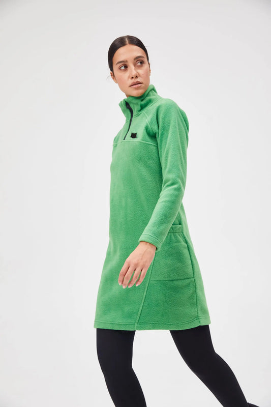 Green Fleece Dress | Fleece (recycled) For Cat Lovers | Cat e Lolette