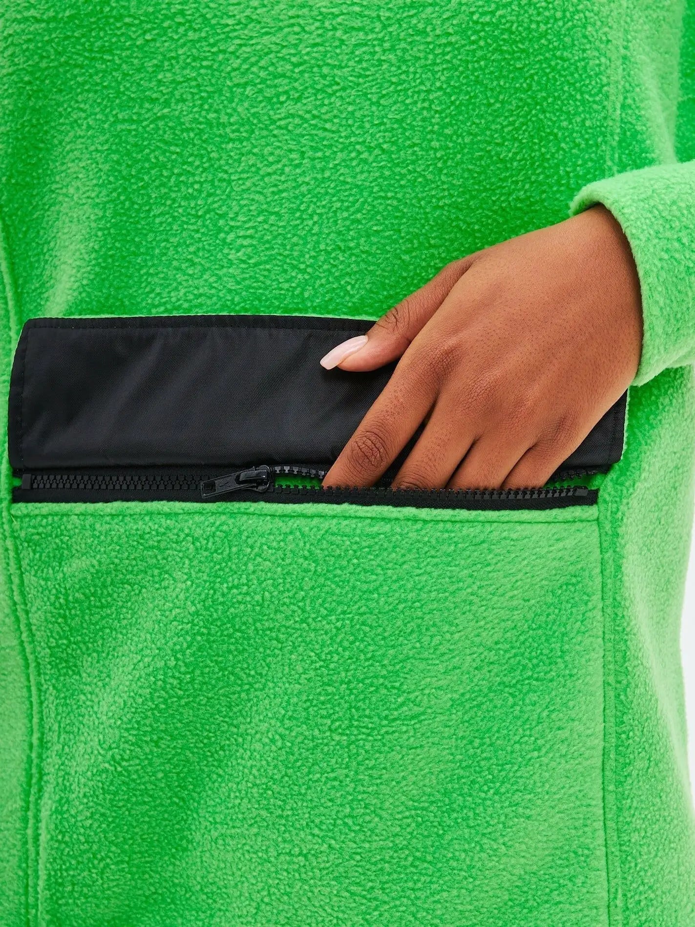 Green Fleece Sweatshirt | Fleece (recycled) For Cat Lovers | Cat e