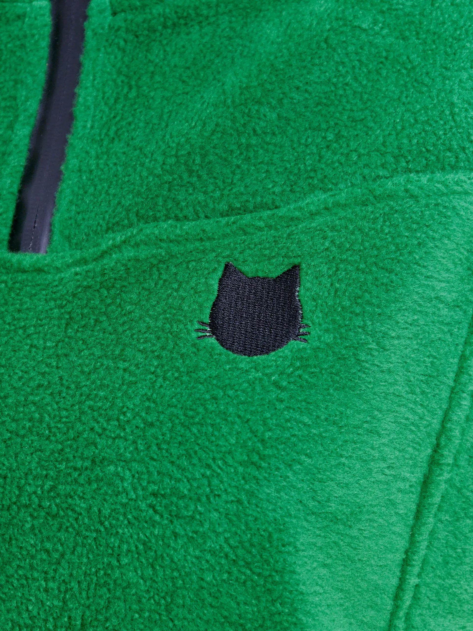 Green Fleece Sweatshirt | Fleece (recycled) For Cat Lovers | Cat e