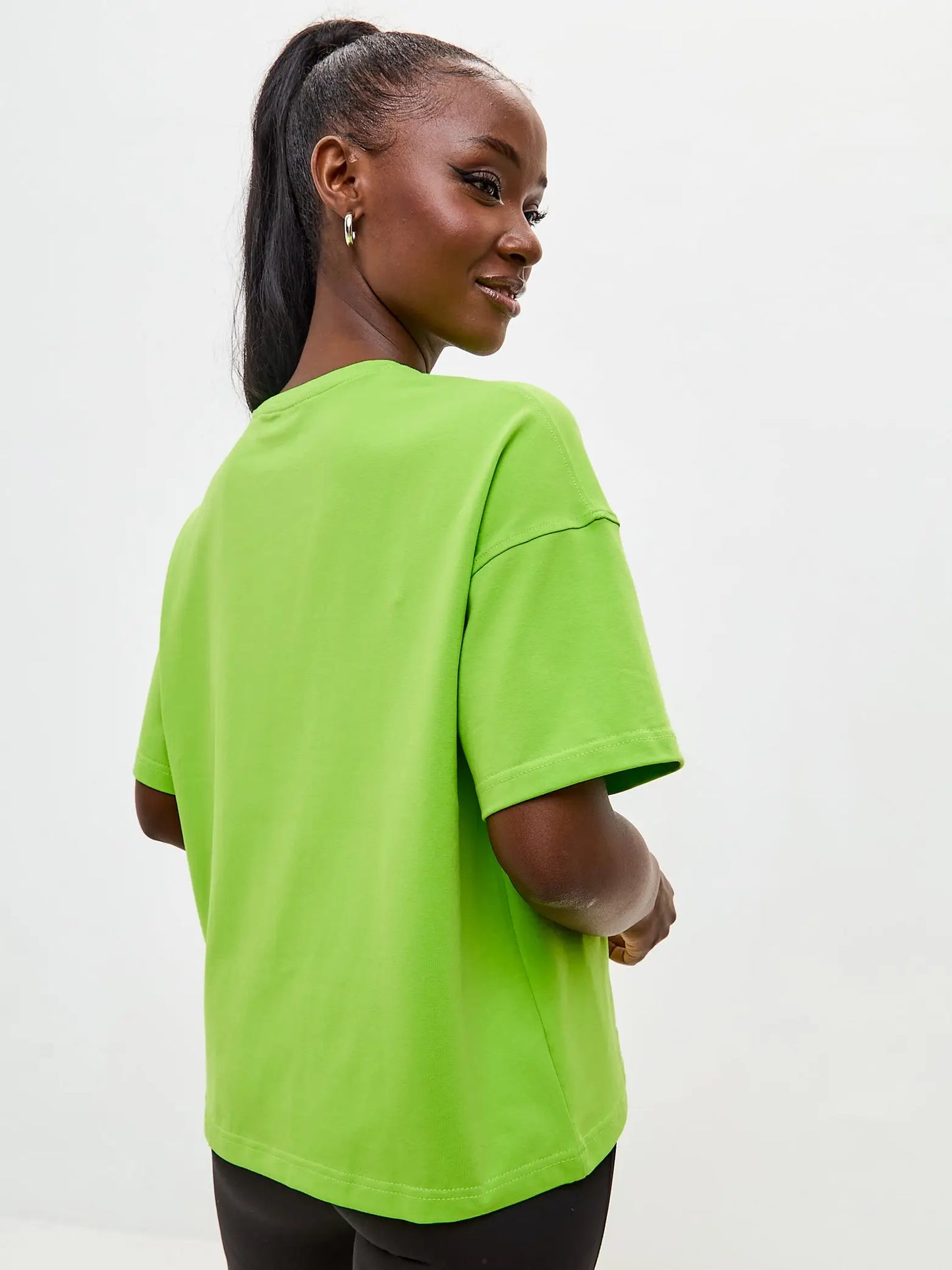 Green Short Oversized T-shirt Sport Cat | T-shirt For Cat Lovers