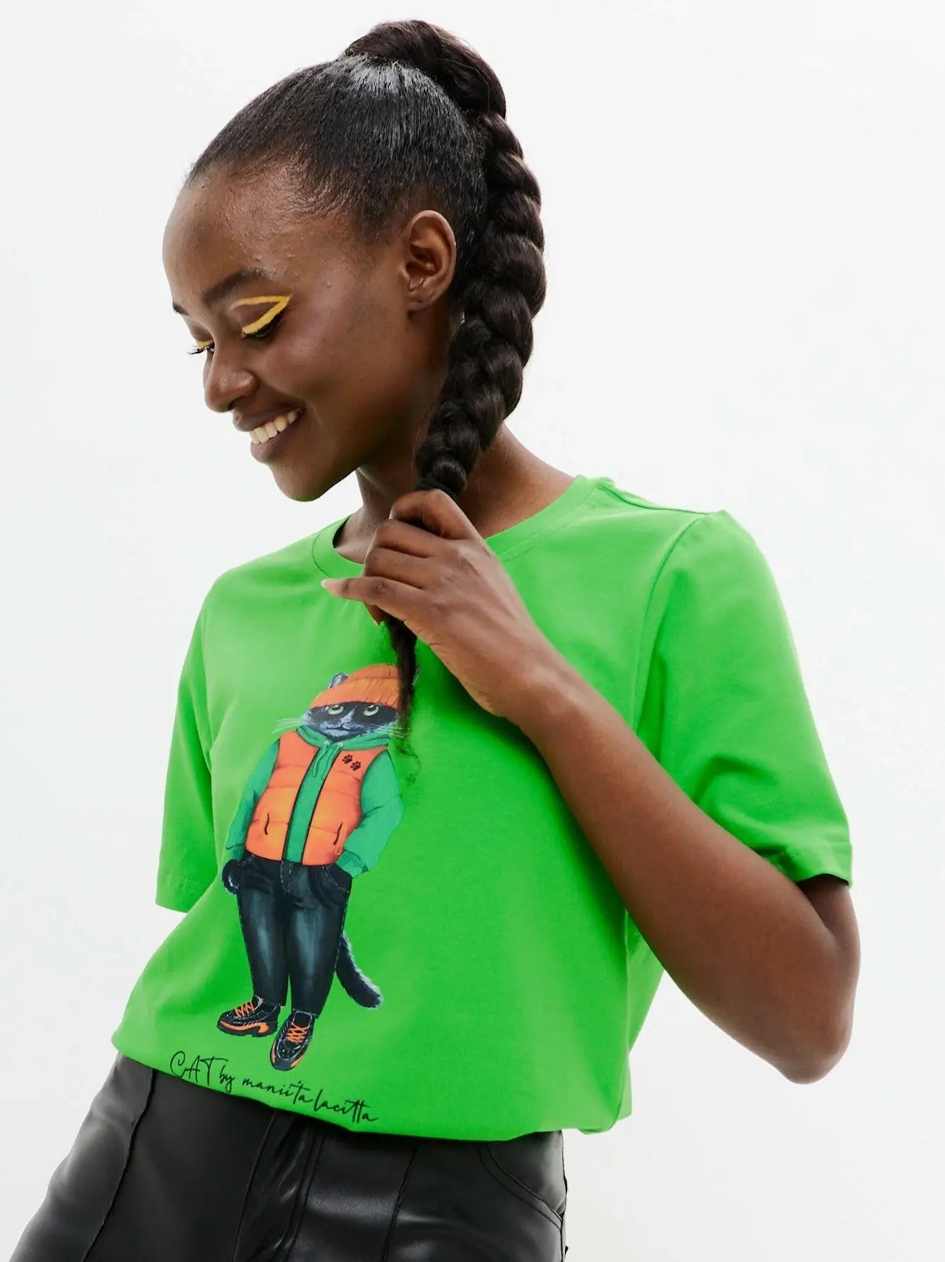 Green T-shirt Hoodie Cat | T-shirt For Cat Lovers | Cat e Lolette