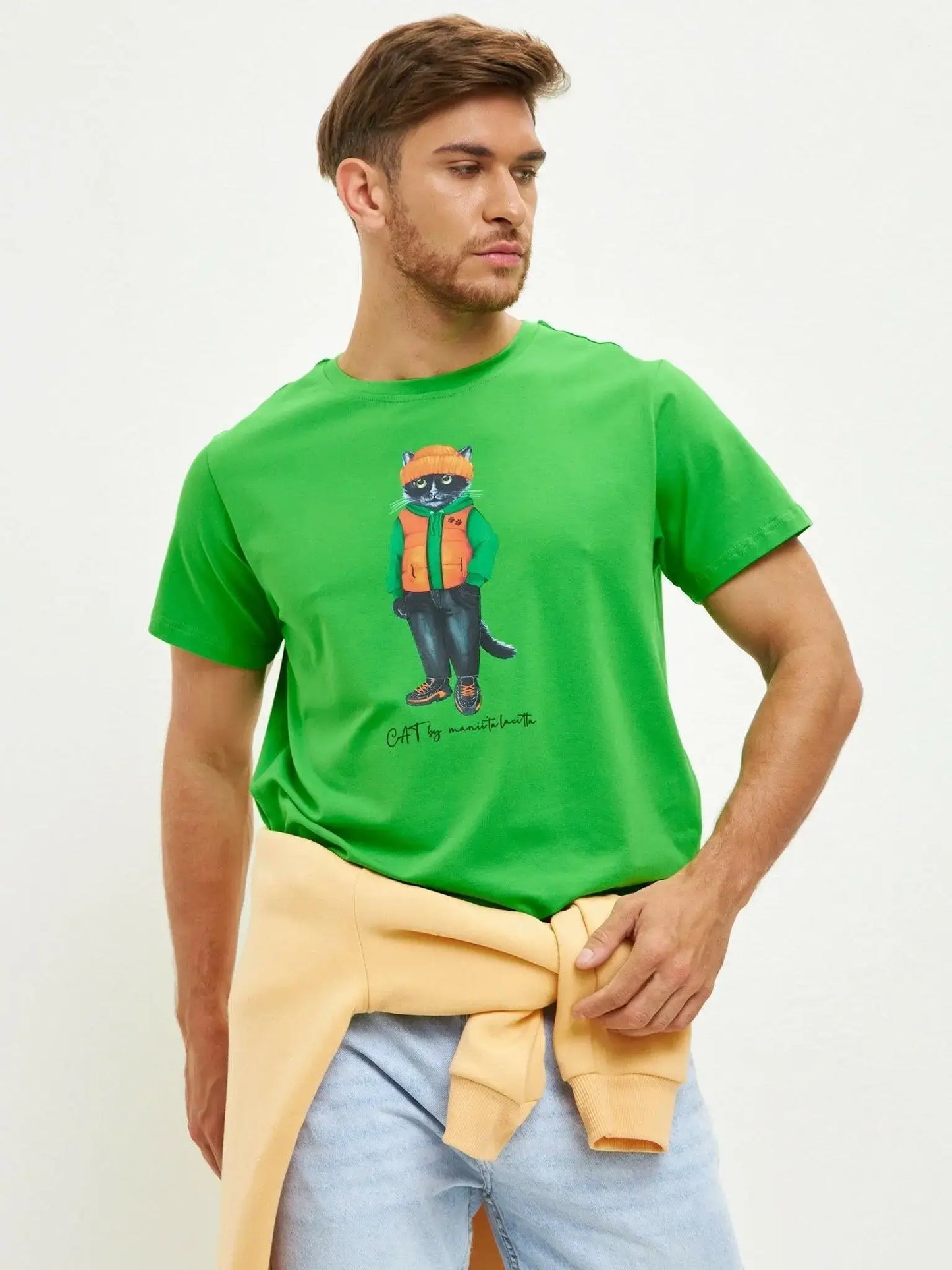Green T-shirt Hoodie Cat | T-shirt For Cat Lovers | Cat e Lolette