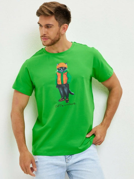 Green T-shirt Hoodie Cat | T-shirt For Cat Lovers | Cat e Lolette
