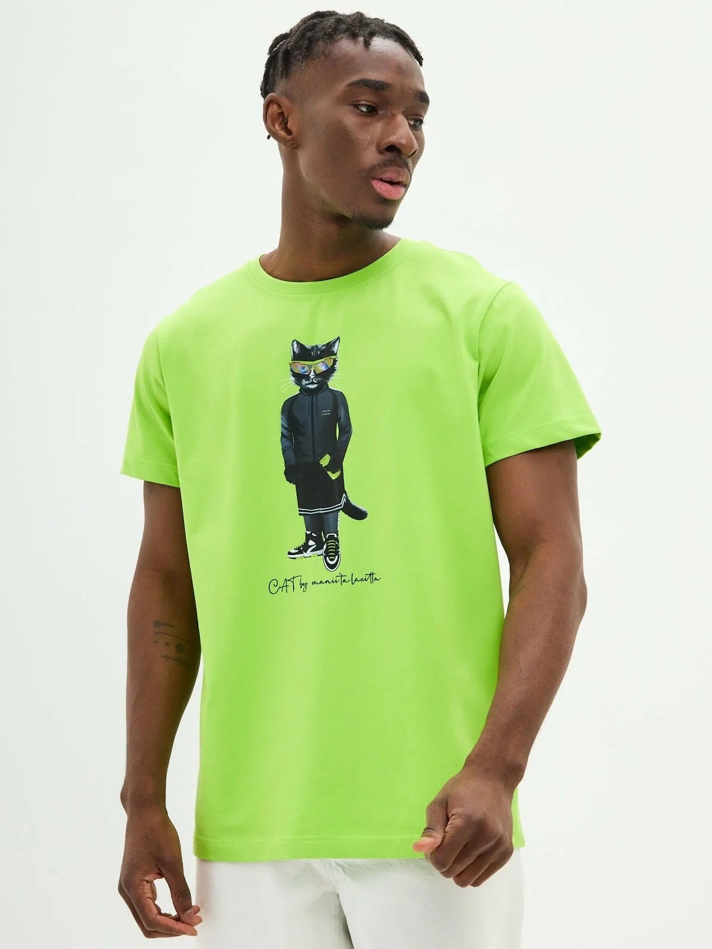 Green T-shirt Sport Cat | T-shirt For Cat Lovers | Cat e Lolette