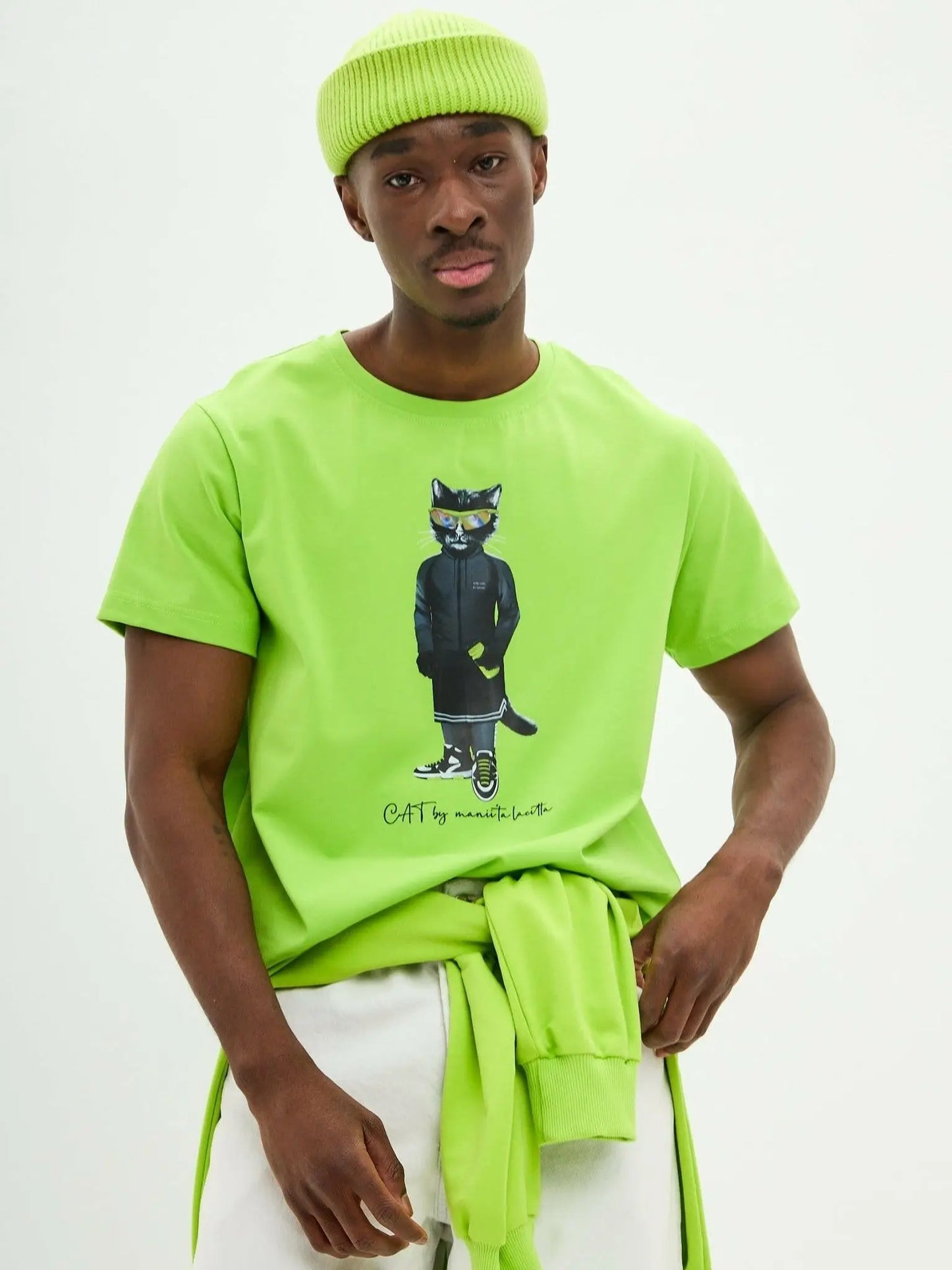 Green T-shirt Sport Cat | T-shirt For Cat Lovers | Cat e Lolette