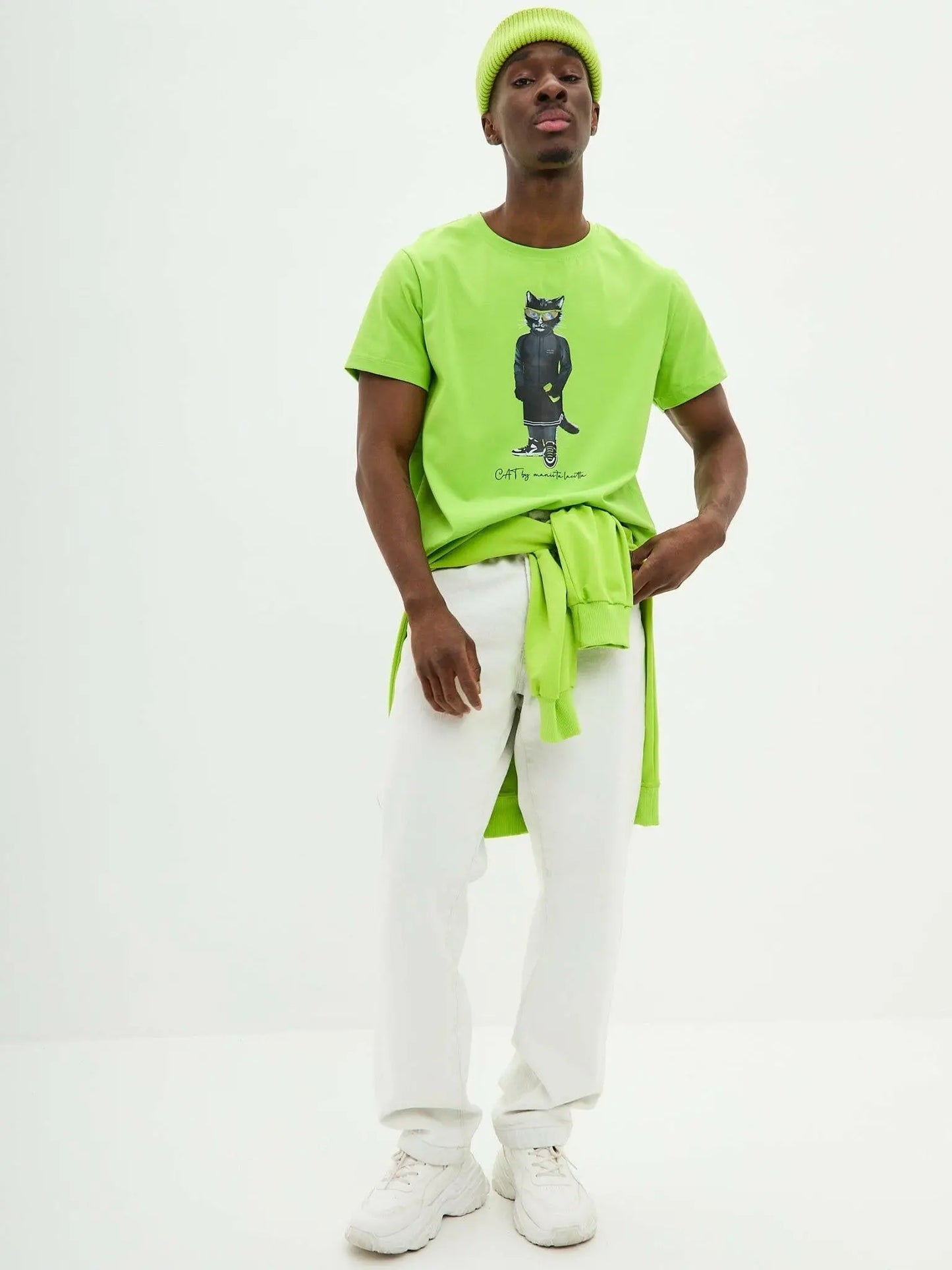 Green T-shirt Sport Cat | T-shirt For Cat Lovers | Cat e Lolette