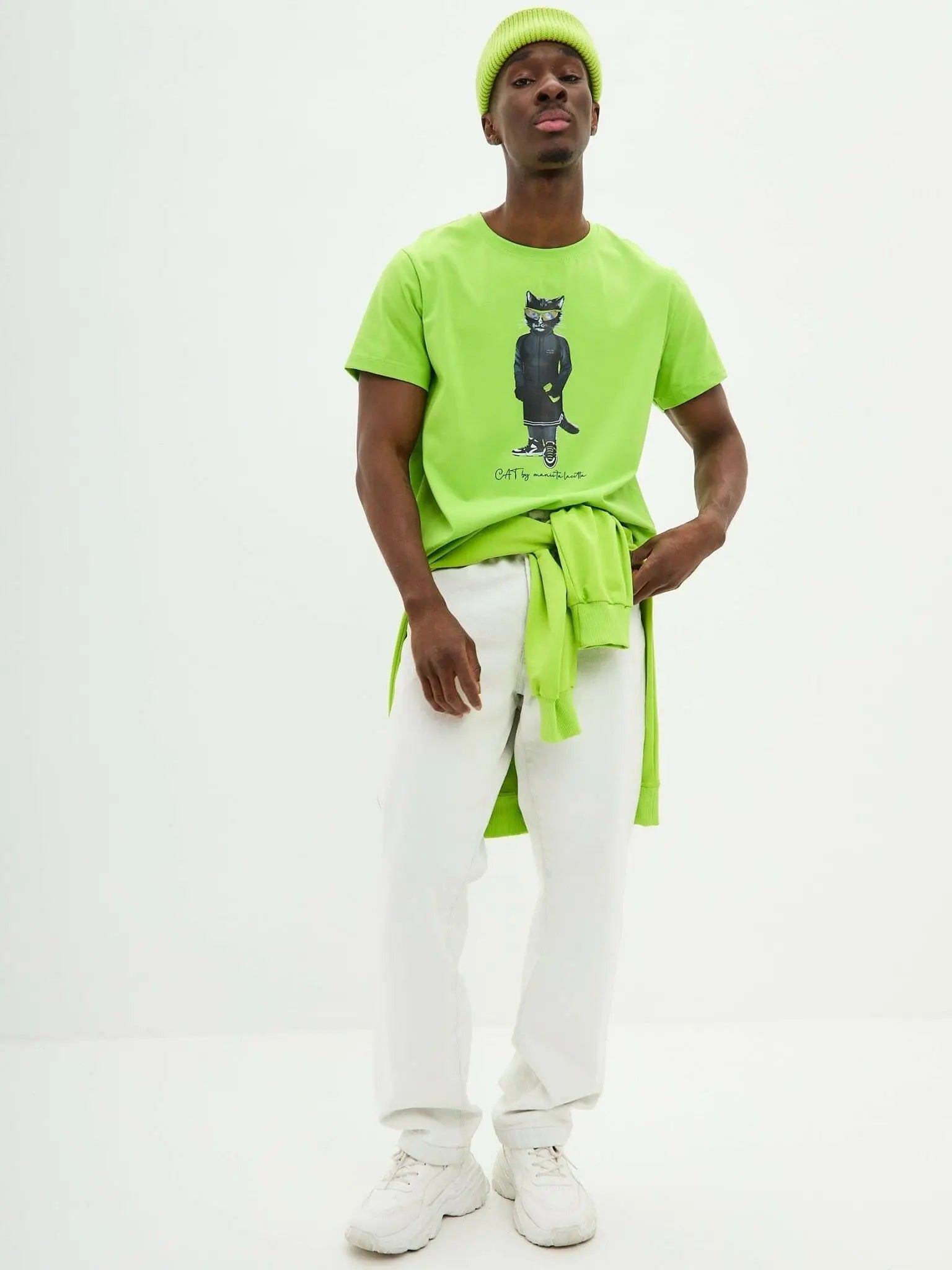 Green T-shirt Sport Cat | T-shirt For Cat Lovers | Cat e Lolette