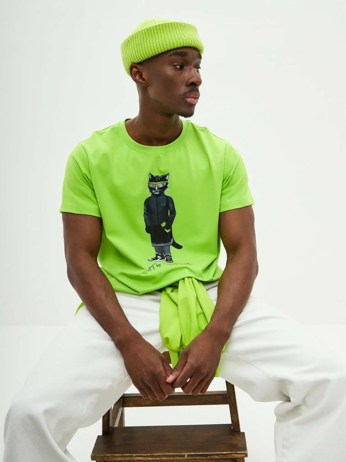 Green T-shirt Sport Cat | T-shirt For Cat Lovers | Cat e Lolette