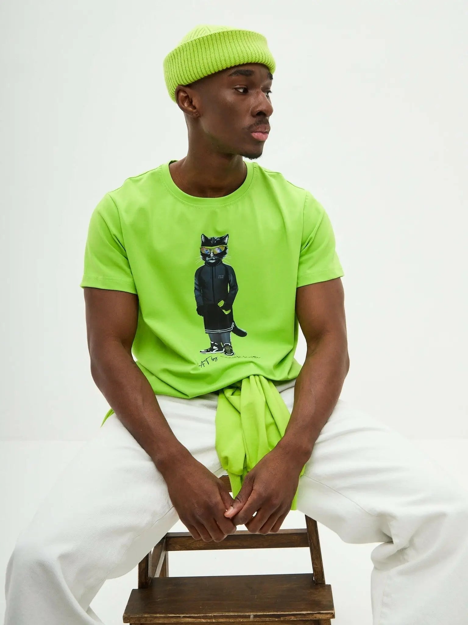 Green T-shirt Sport Cat | T-shirt For Cat Lovers | Cat e Lolette