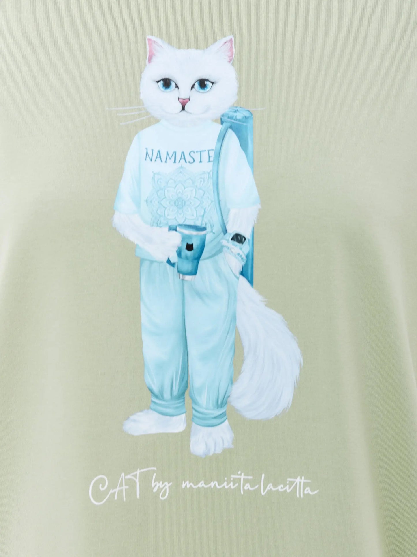 Green T-shirt Yoga Cat | T-shirt For Cat Lovers | Cat e Lolette