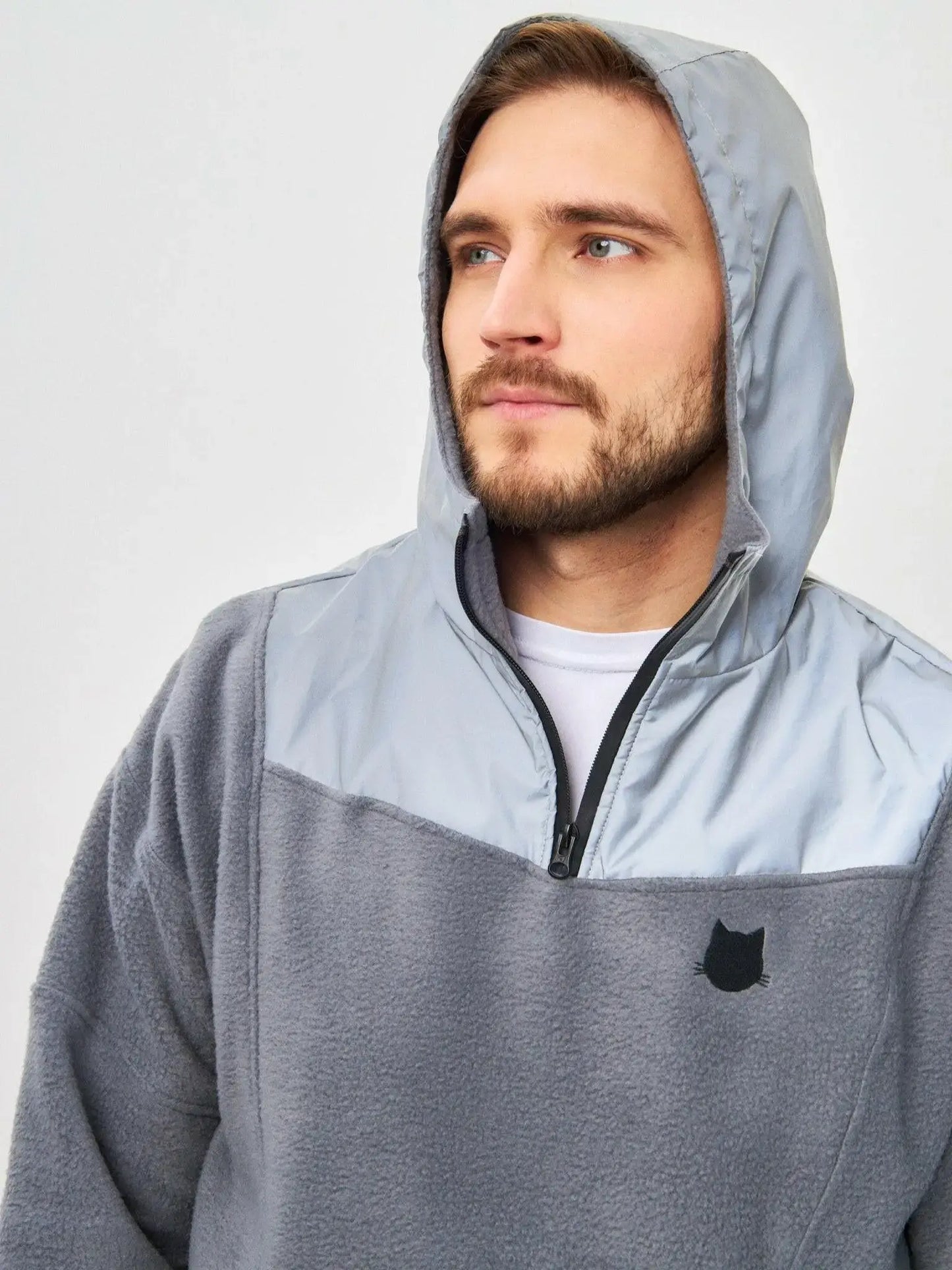 Grey Fleece Hoodie | Fleece (recycled) For Cat Lovers | Cat e Lolette