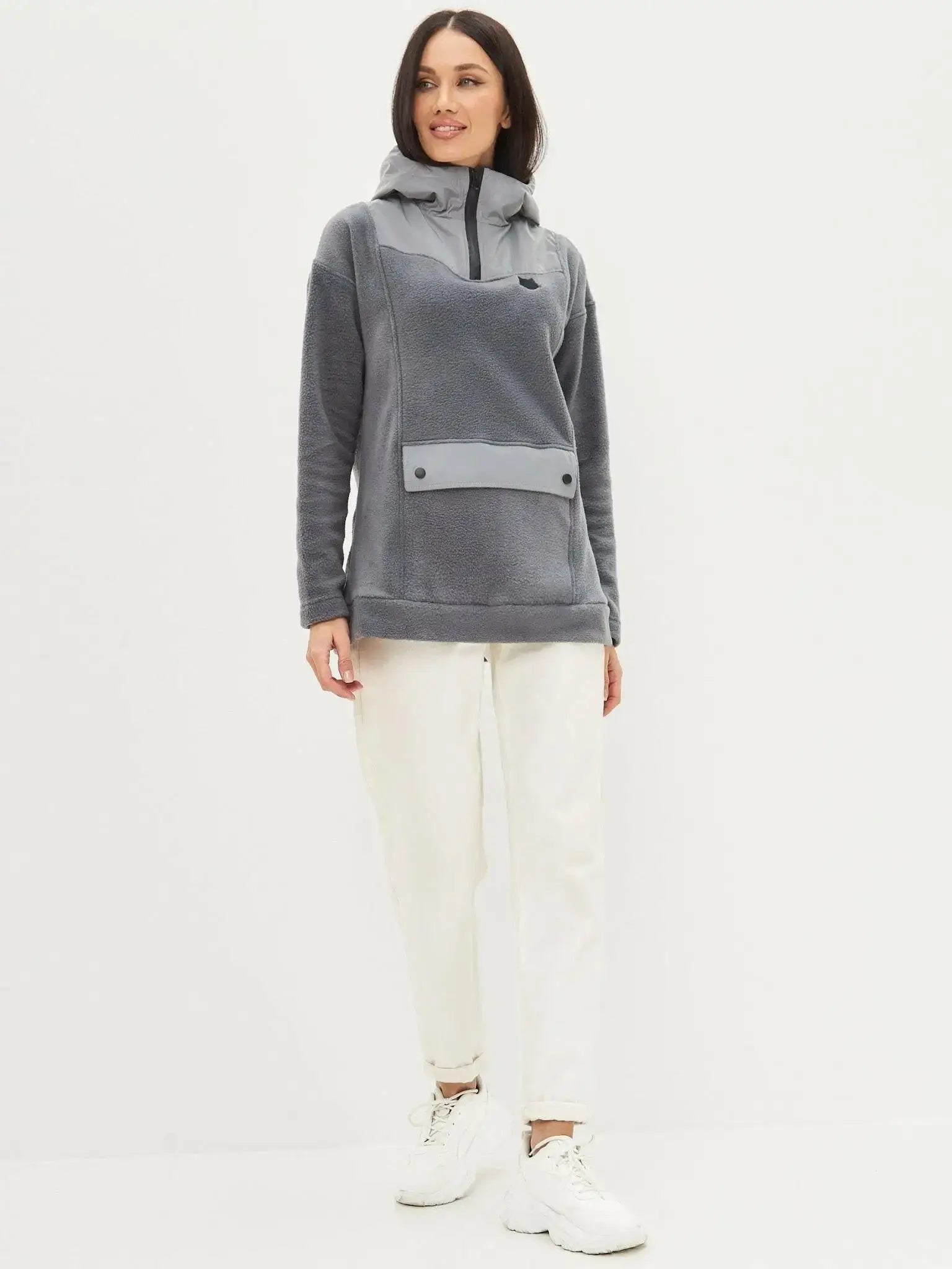 Grey Fleece Hoodie | Fleece (recycled) For Cat Lovers | Cat e Lolette