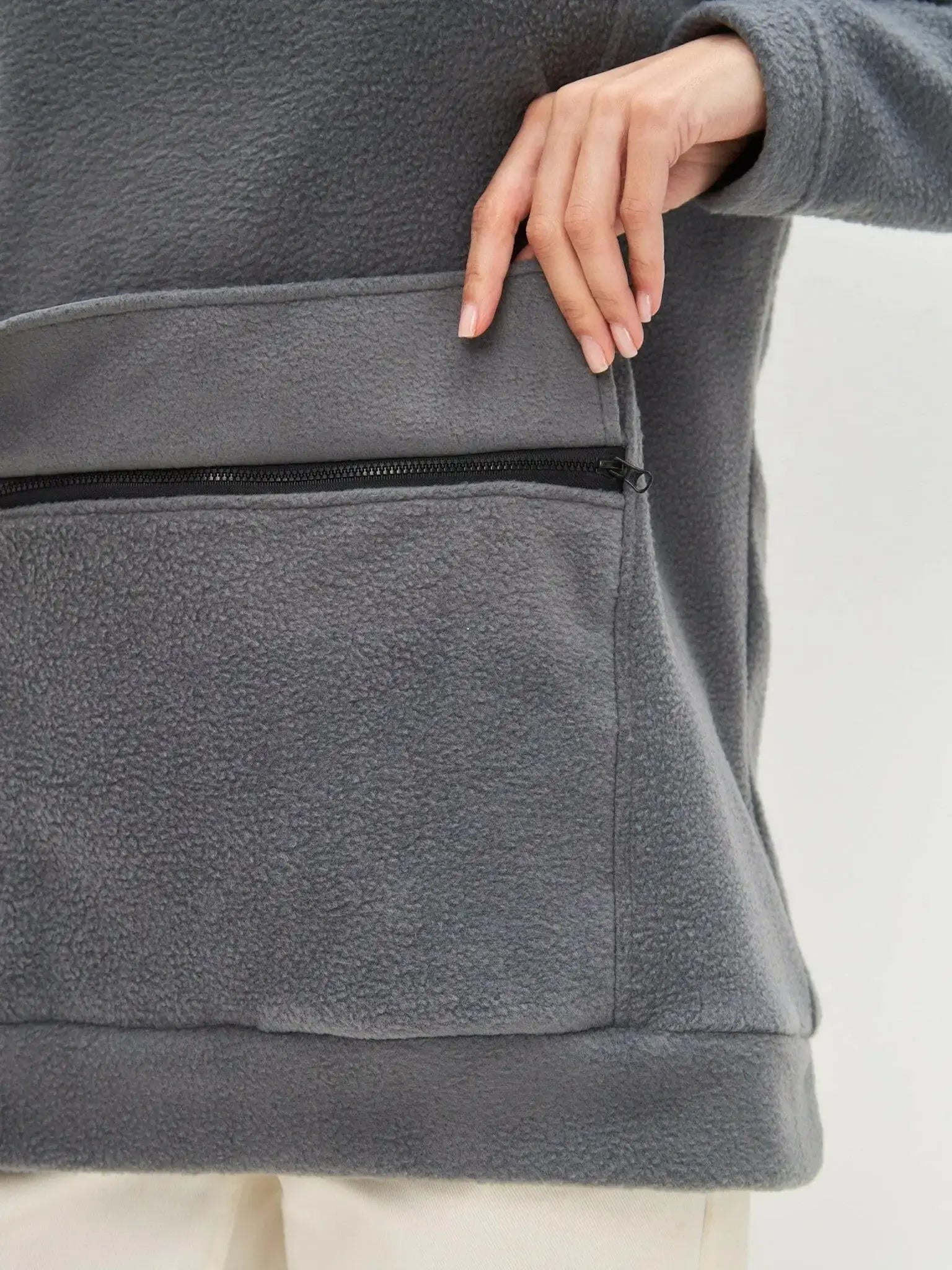 Grey Fleece Hoodie | Fleece (recycled) For Cat Lovers | Cat e Lolette
