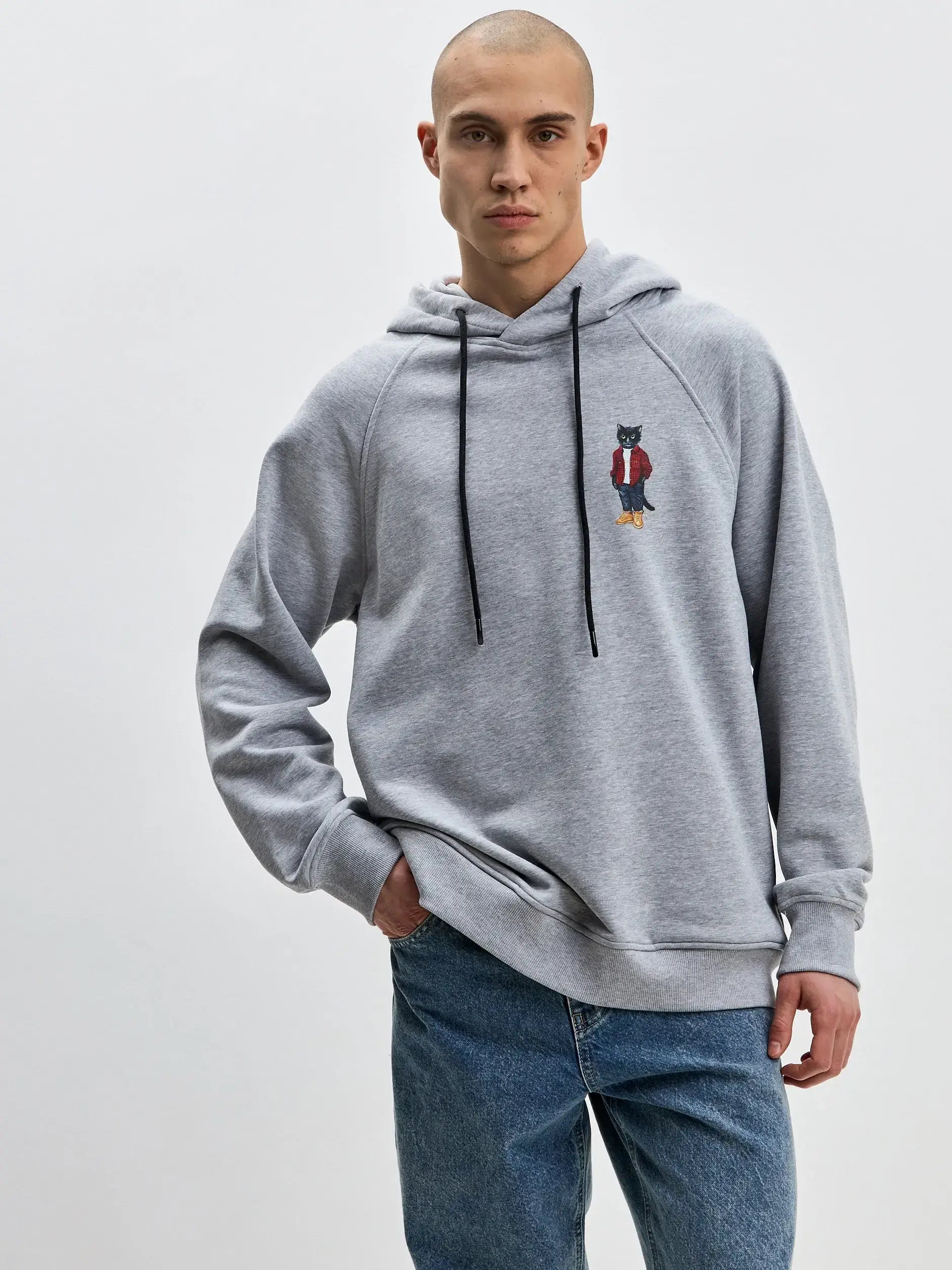 Grey Hoodie Country Cat | Hoodie & sweatshirt For Cat Lovers | Cat e