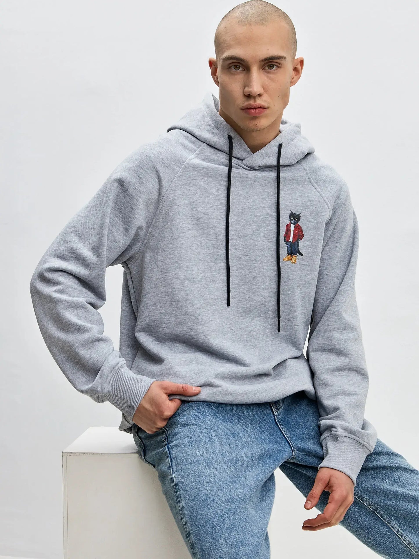 Grey Hoodie Country Cat | Hoodie & sweatshirt For Cat Lovers | Cat e