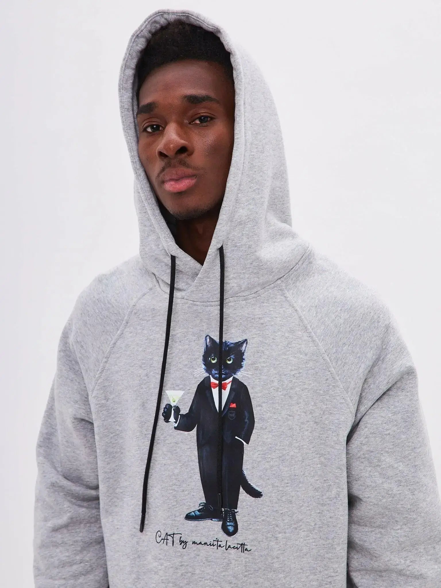 Grey Hoodie Dandy Cat | Hoodie & sweatshirt For Cat Lovers | Cat e