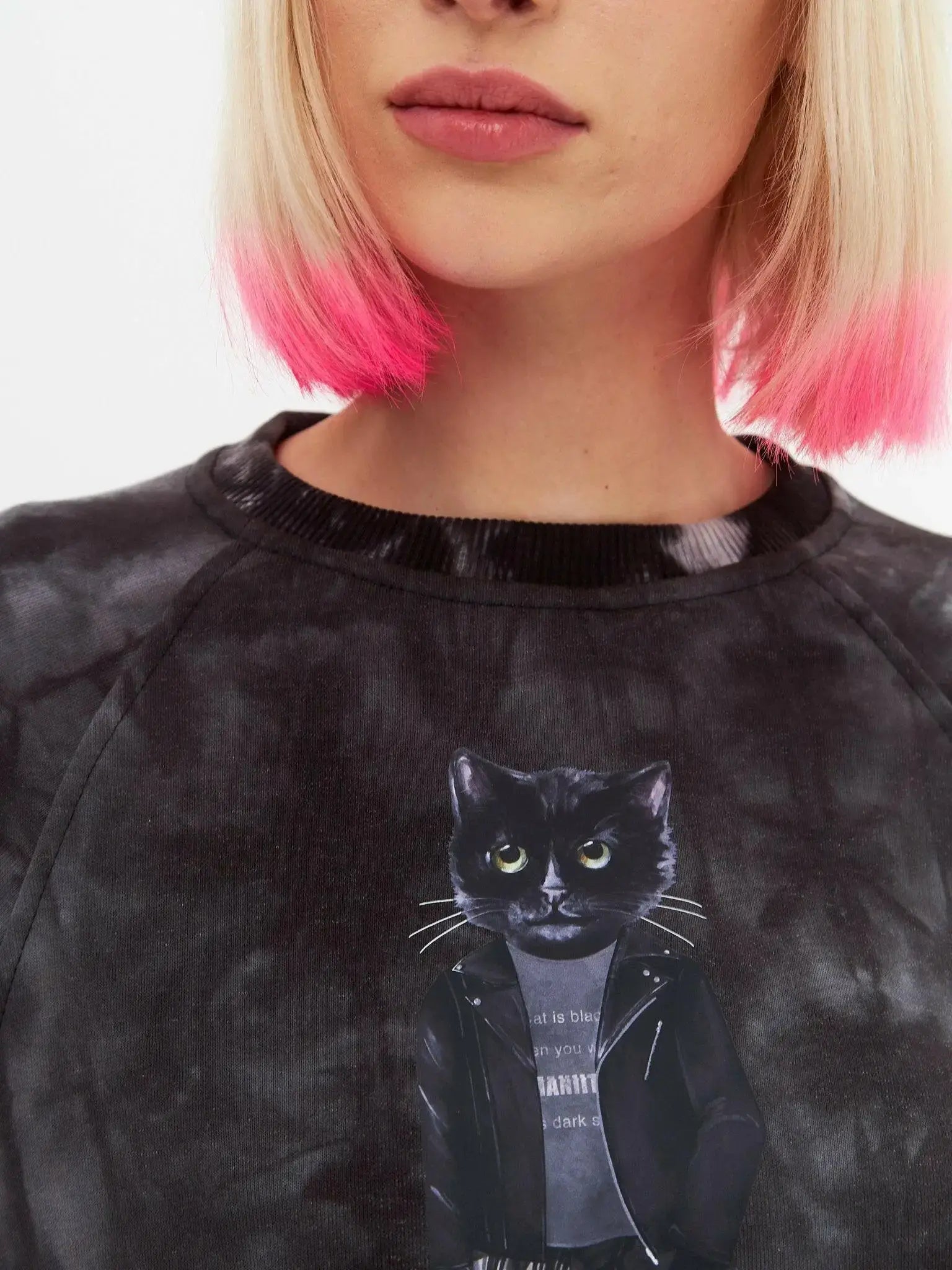 Grey Sweatshirt Rocker Cat | Hoodie & sweatshirt For Cat Lovers | Cat