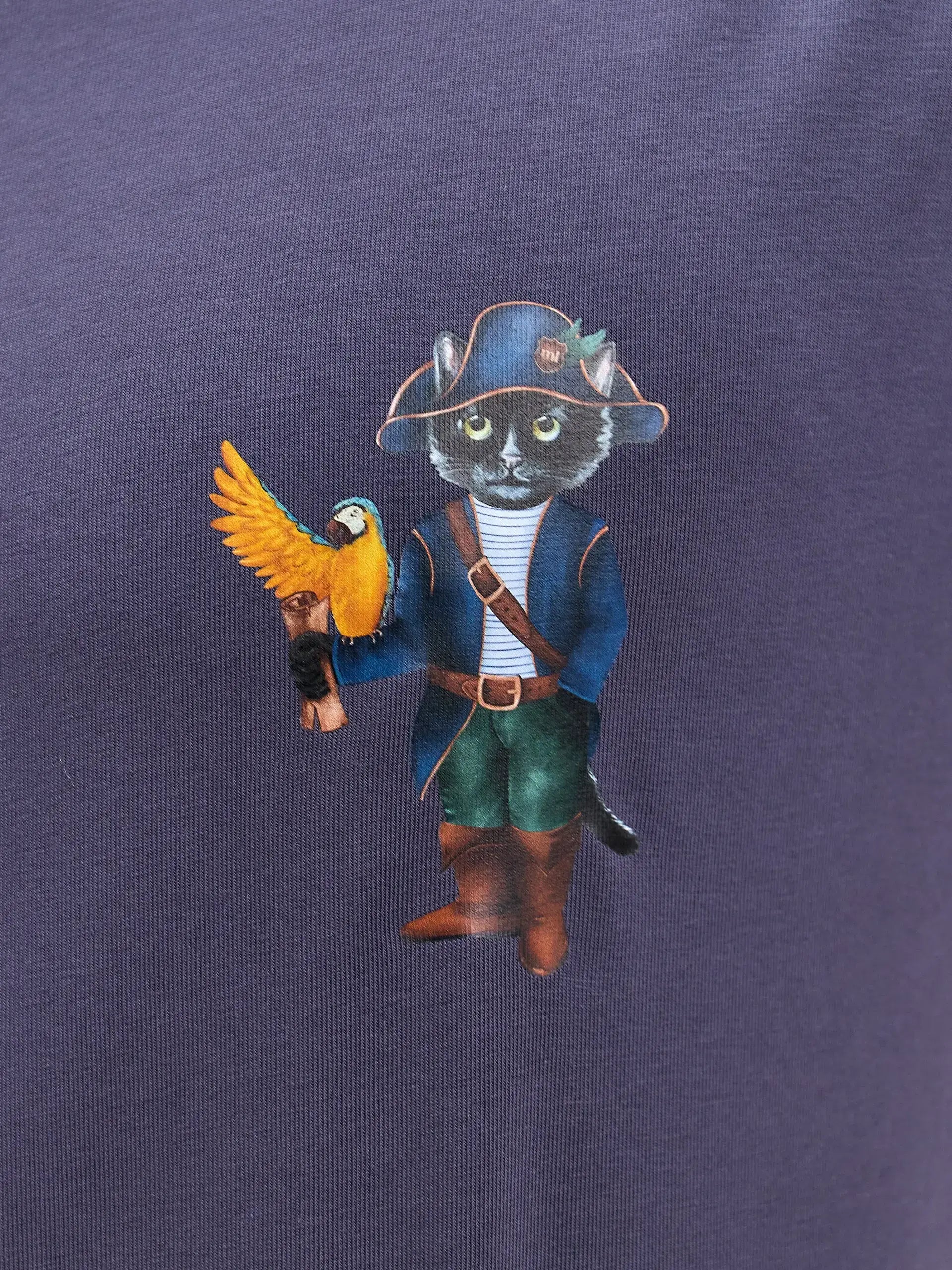 Grey T-shirt Pirate Cat | T-shirt For Cat Lovers | Cat e Lolette
