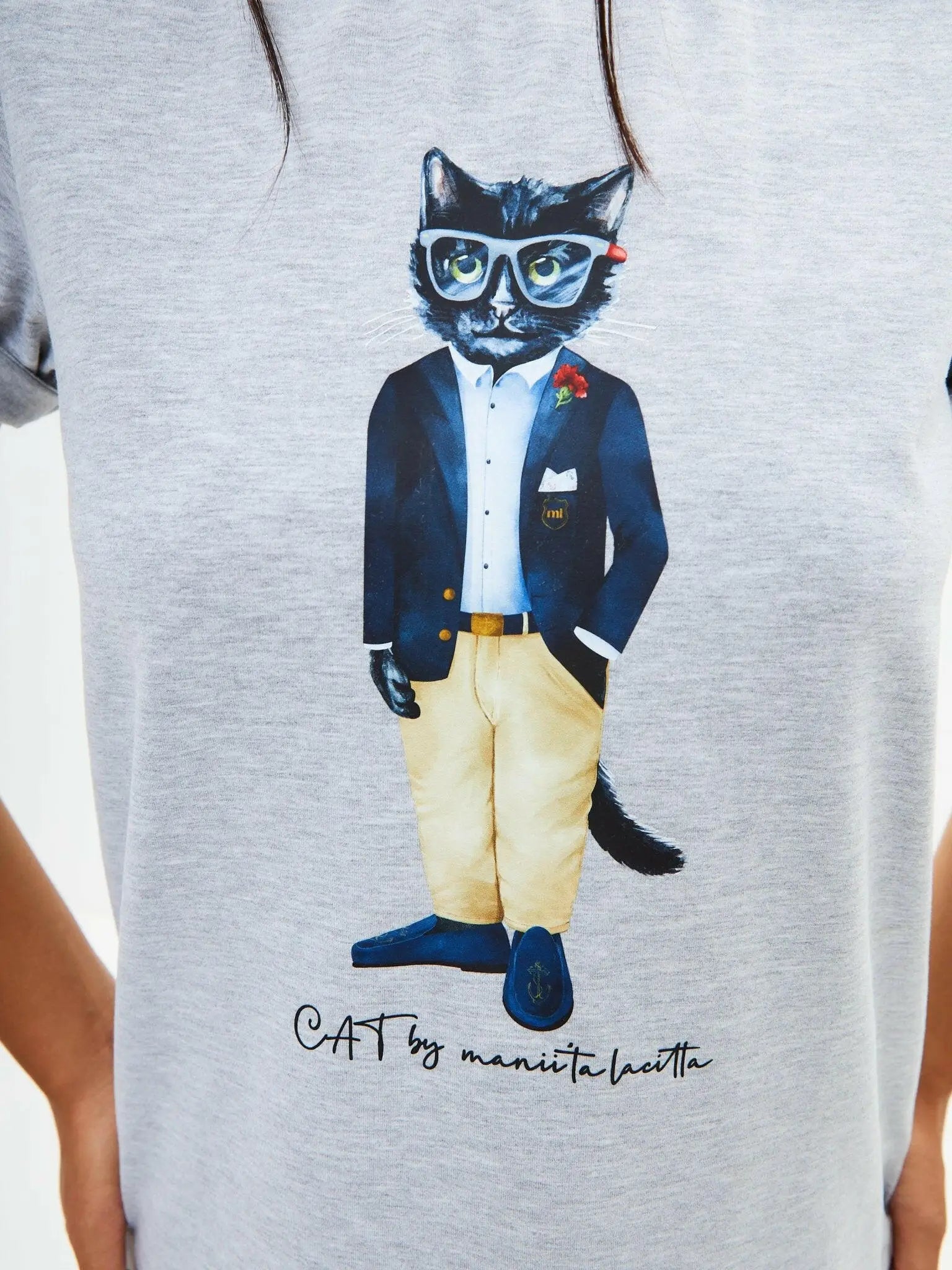 Grey T-shirt Regatta Cat | T-shirt For Cat Lovers | Cat e Lolette