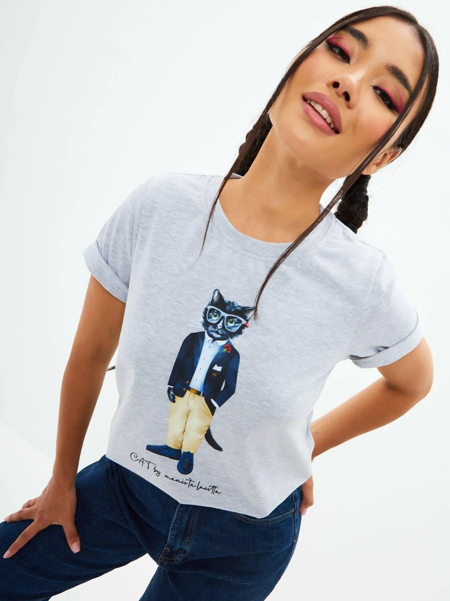 Grey T-shirt Regatta Cat | T-shirt For Cat Lovers | Cat e Lolette
